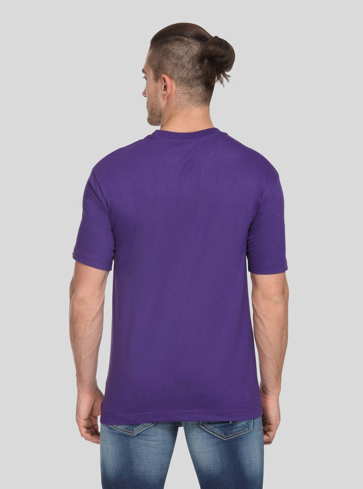 Men's Violet Basic Crew Neck T-Shirt – Bold Hue, Everyday Comfort - Boer and Fitch