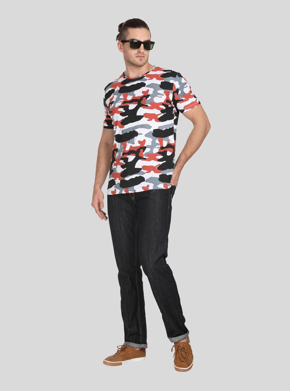 Men’s White Camouflage T-Shirt – Urban Military Street Style - Boer and Fitch