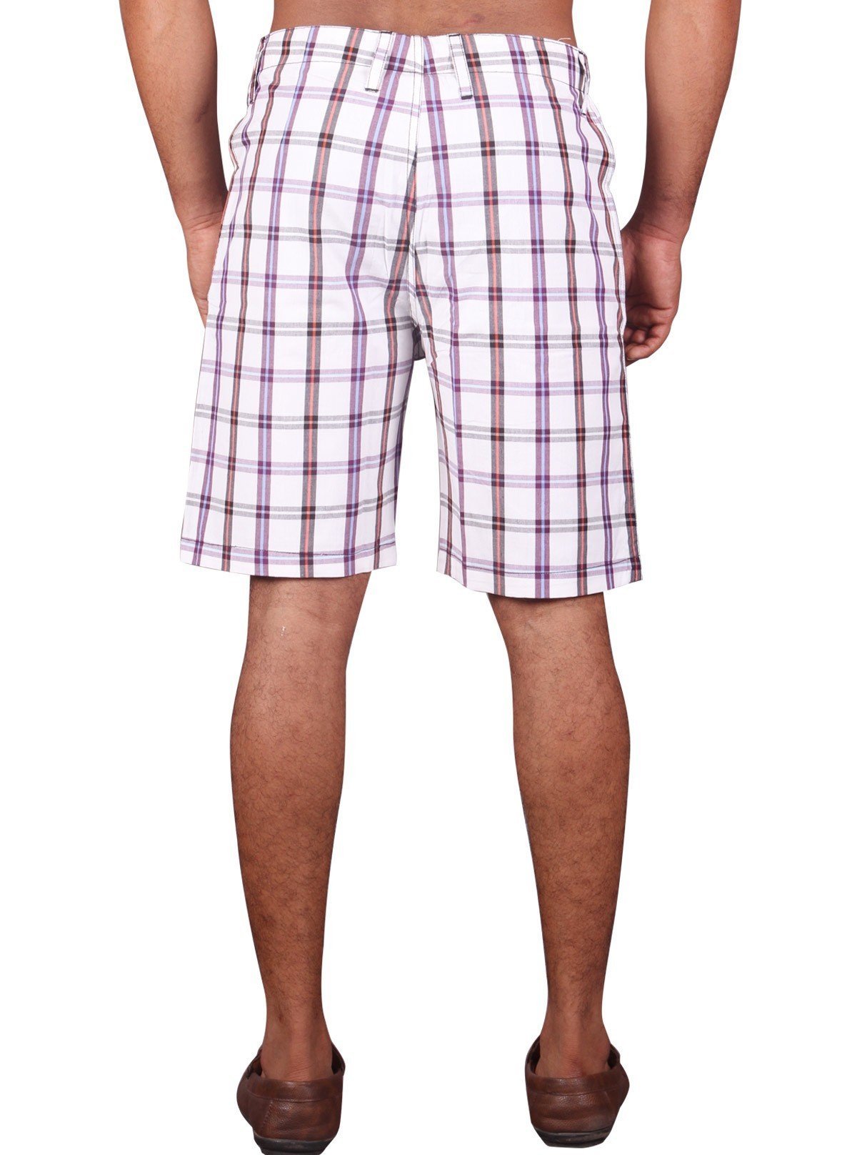 Men’s White Checked Cotton Shorts – Casual Comfort by Boer and Fitch - Boer and Fitch