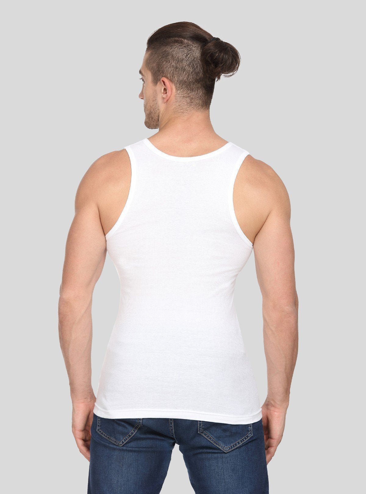 Men’s White Cotton U Neck Vest – Soft, Stretchable Innerwear - Boer and Fitch