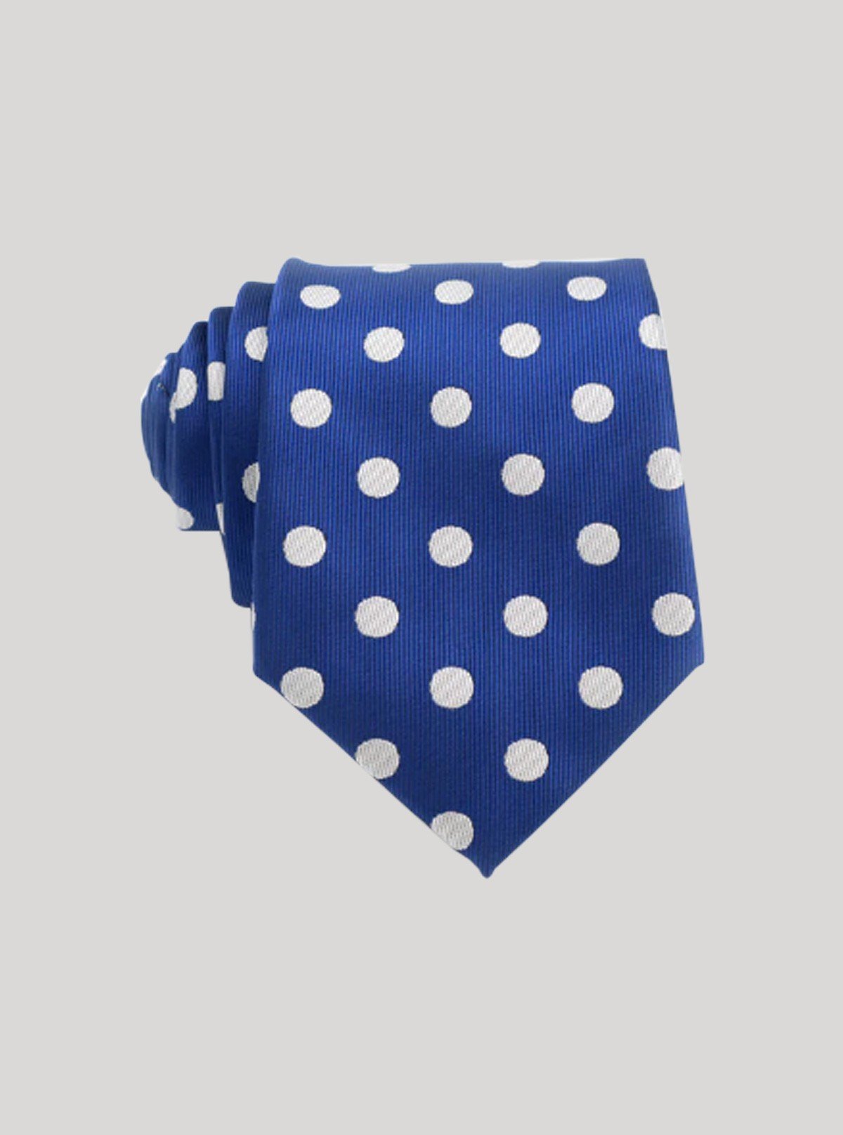 Men’s White Dotted Blue Tie – Sharp Contrast Style by Boer & Fitch - Boer and Fitch