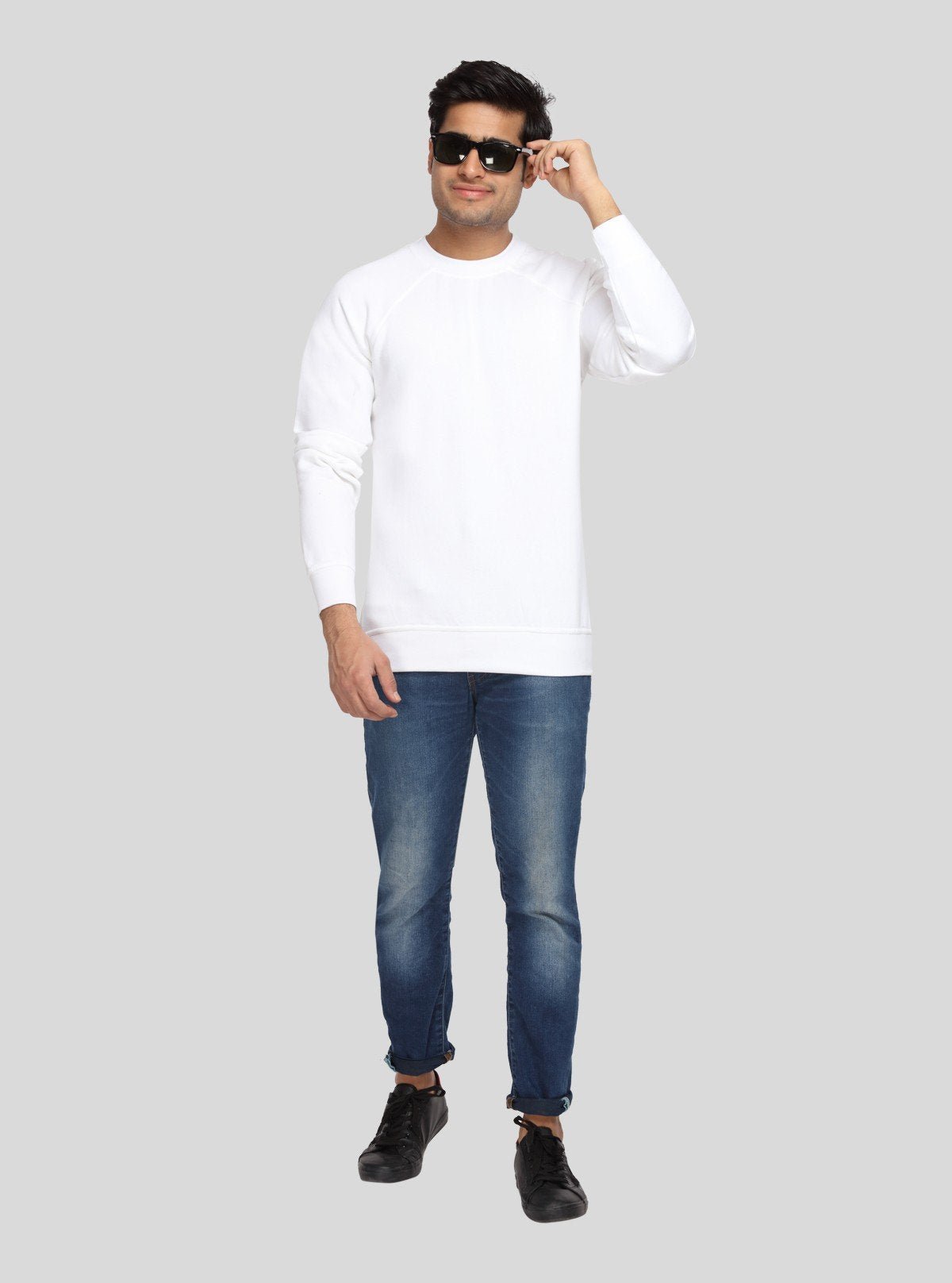 Men’s White Fleece Sweatshirt – Cozy, Clean & Contemporary Style - Boer and Fitch