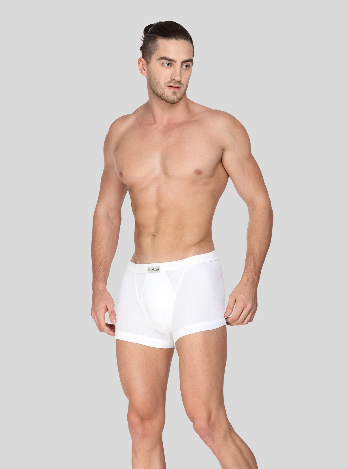 Men's White Inner Banded Trunk - Premium Cotton Comfort & Fit - Boer and Fitch