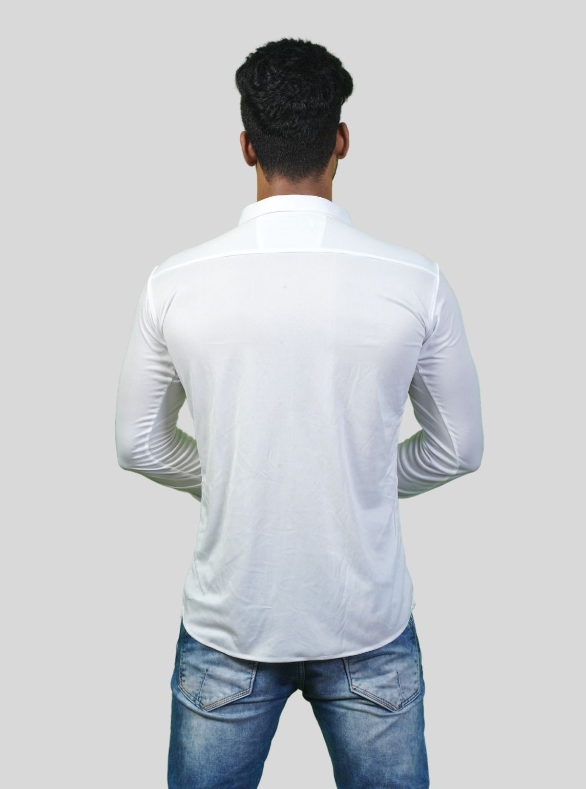 Men's White Long Sleeve Poly Shirt – Classic & Crisp Everyday Wear by Boer and Fitch - Boer and Fitch