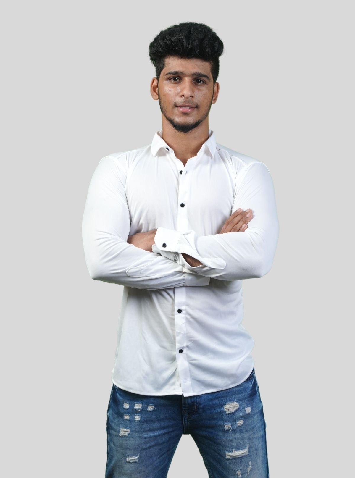 Men's White Long Sleeve Poly Shirt – Classic & Crisp Everyday Wear by Boer and Fitch - Boer and Fitch