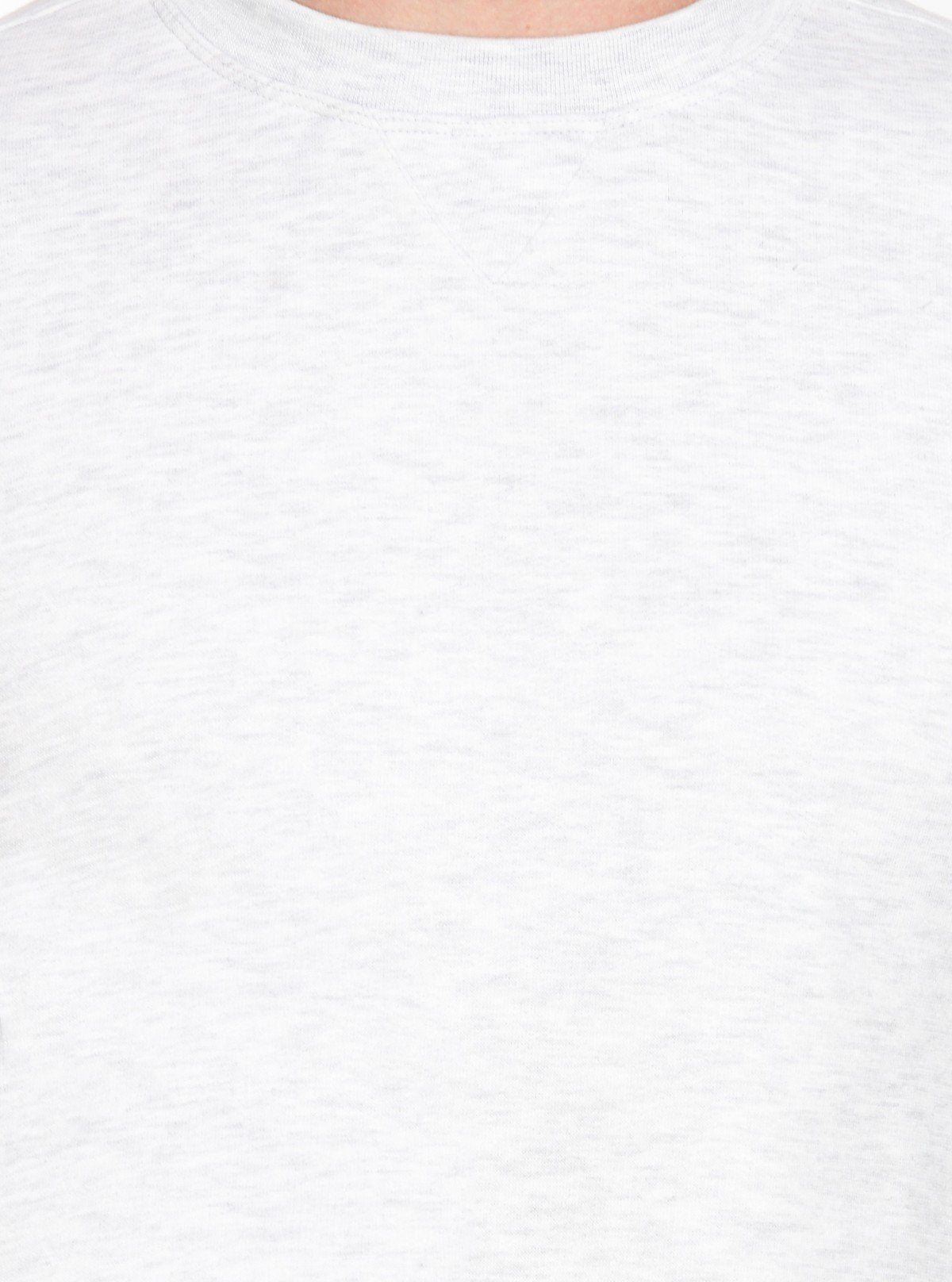 Men’s White Melange Fleece Sweatshirt – Classic Warmth with a Modern Edge - Boer and Fitch