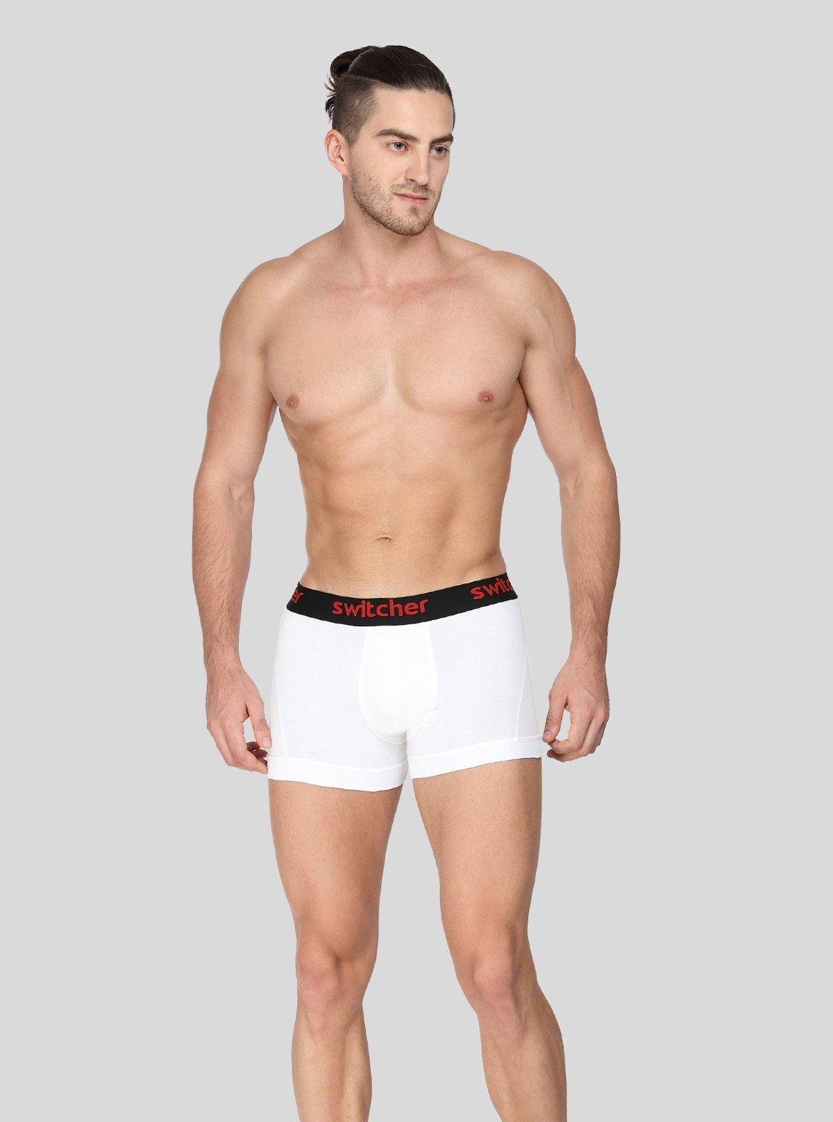 Men’s White Modern Banded Trunks – Stretch Cotton Comfort Fit - Boer and Fitch