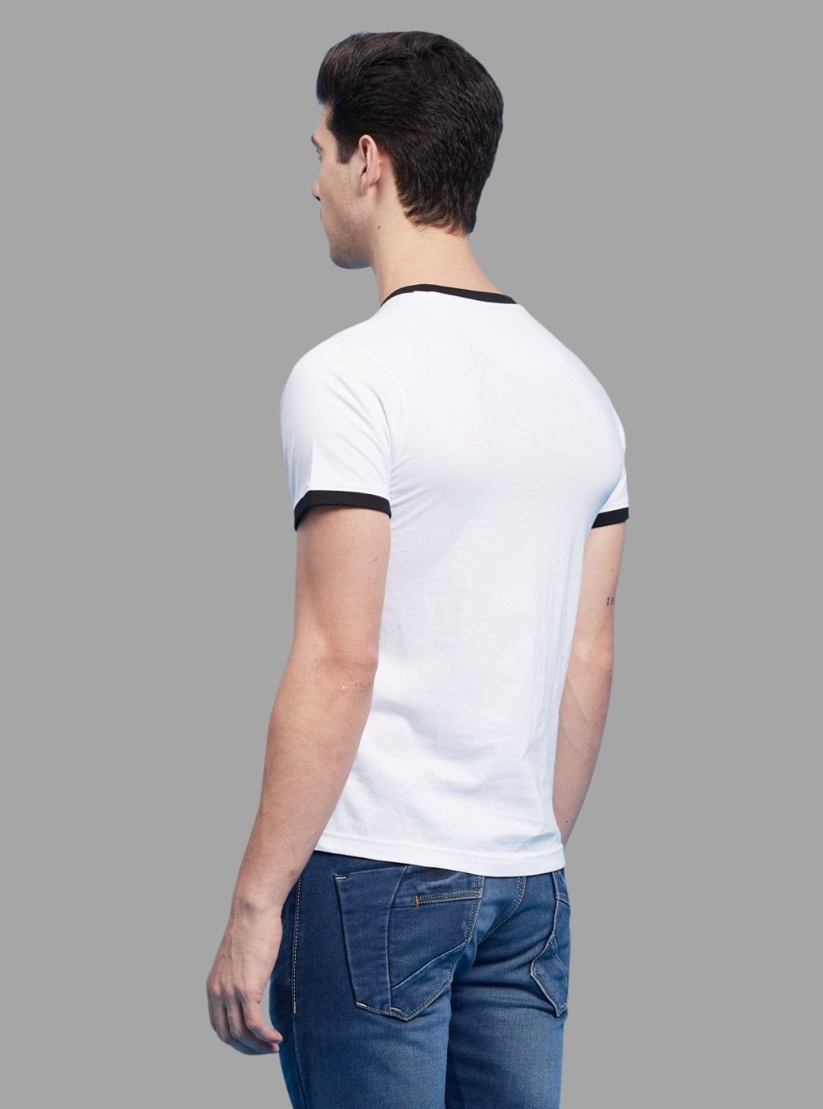 Men’s White Origami Print T-Shirt with Contrast Detailing – Bold Graphic Tee - Boer and Fitch