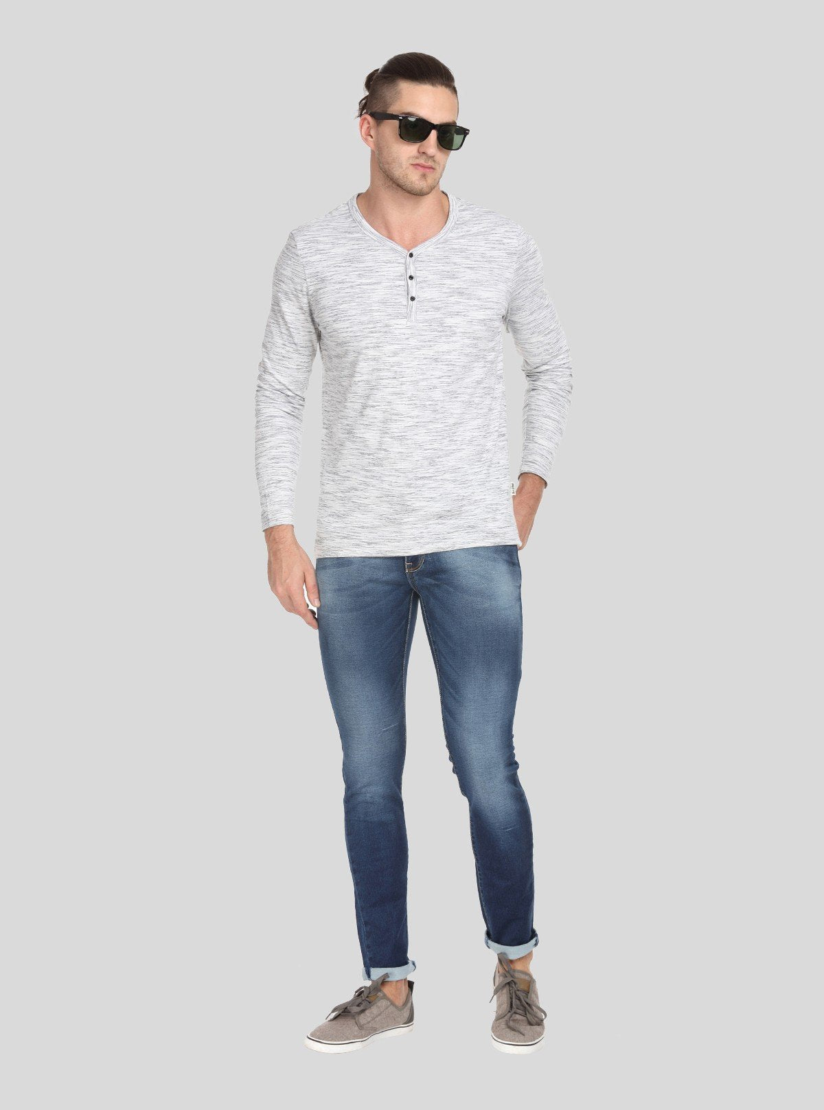Men’s White Slub Henley T-Shirt – Classic Comfort Meets Modern Style - Boer and Fitch