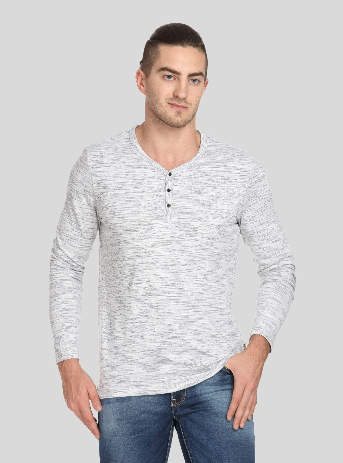 Men’s White Slub Henley T-Shirt – Classic Comfort Meets Modern Style - Boer and Fitch