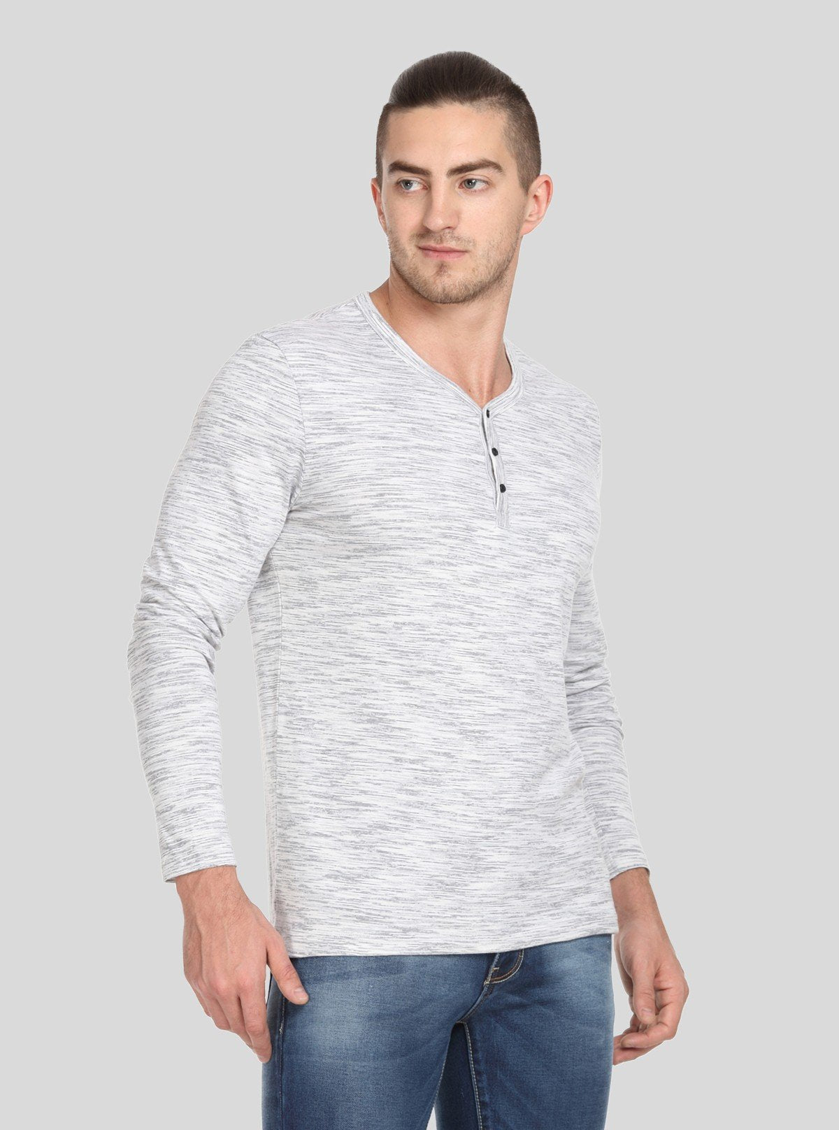 Men’s White Slub Henley T-Shirt – Classic Comfort Meets Modern Style - Boer and Fitch