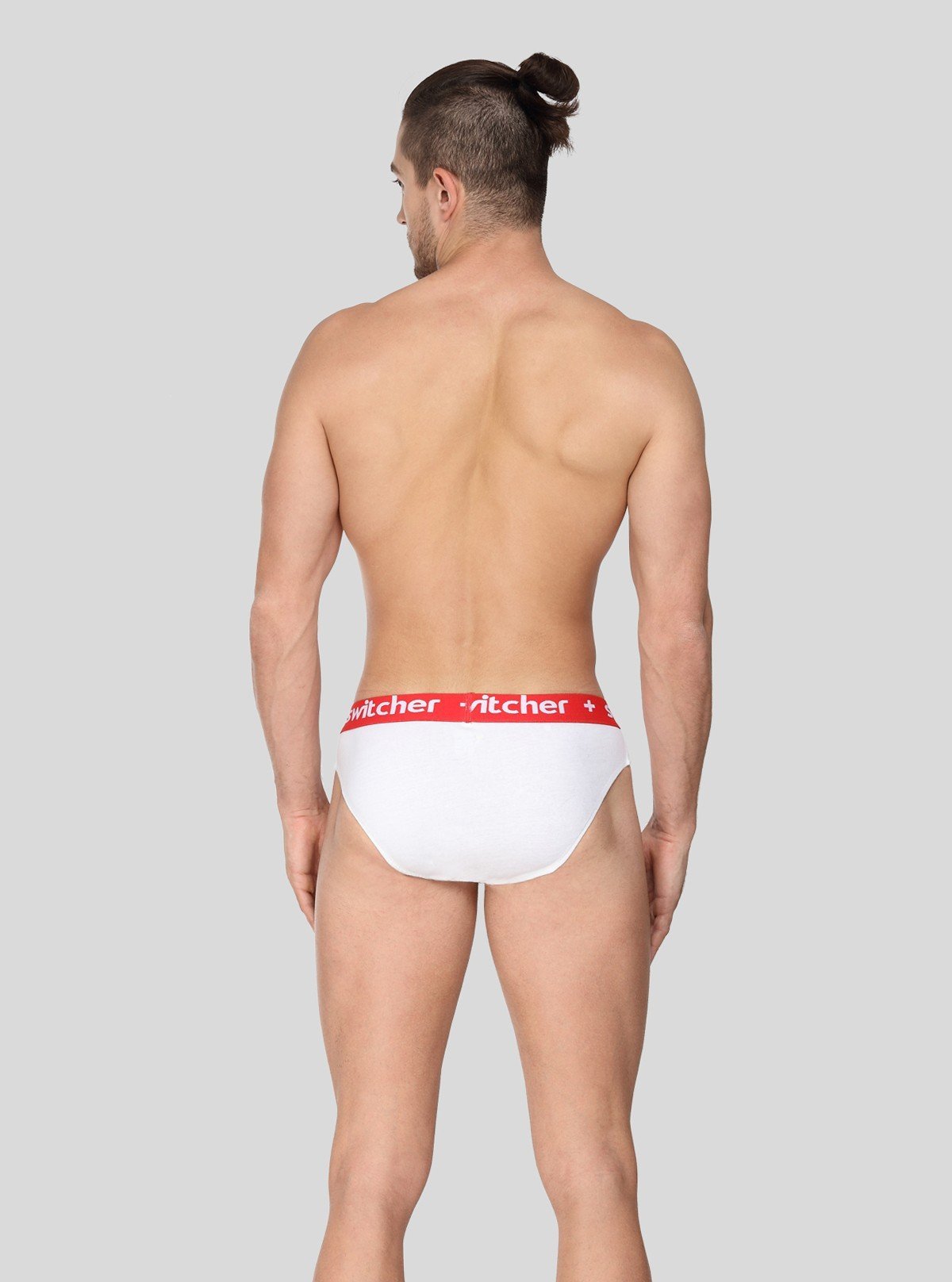Men's White Solid Banded Brief - Boer and Fitch