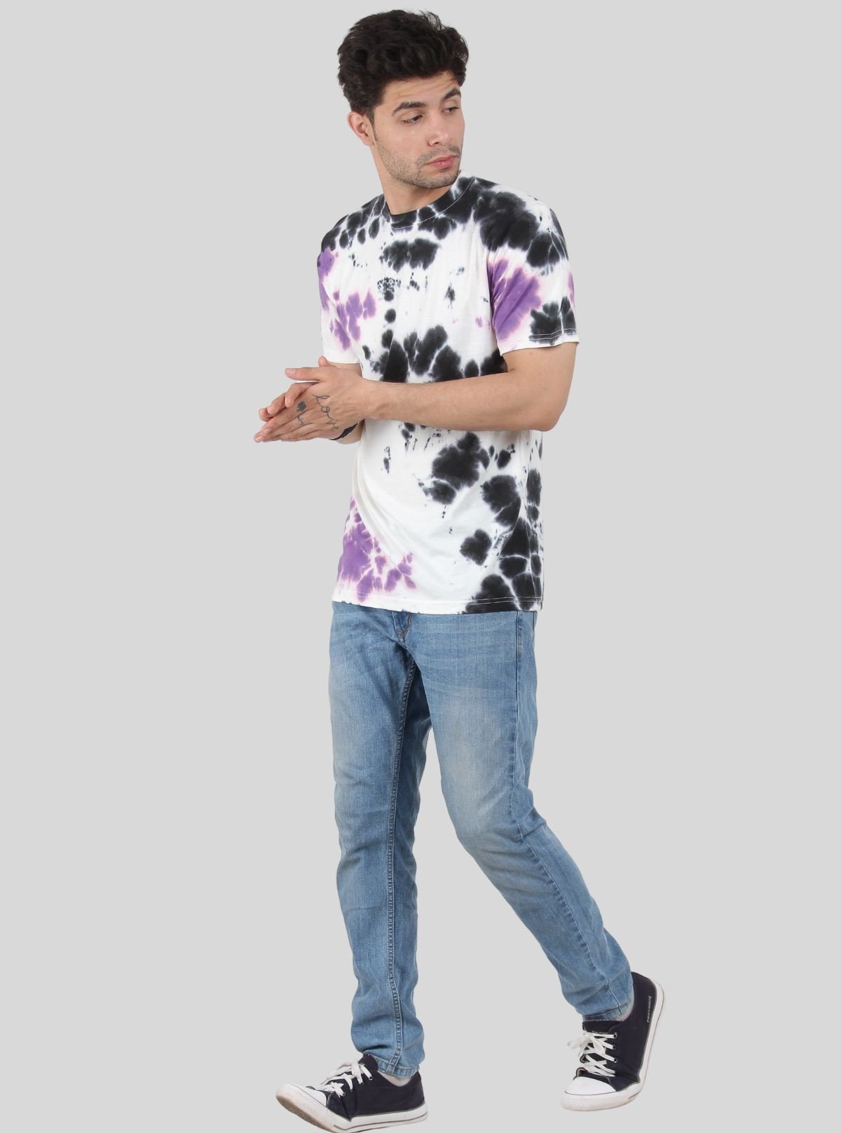 Men’s White Tie and Dye T-Shirt – Trendy, Artistic & Casual Essential - Boer and Fitch