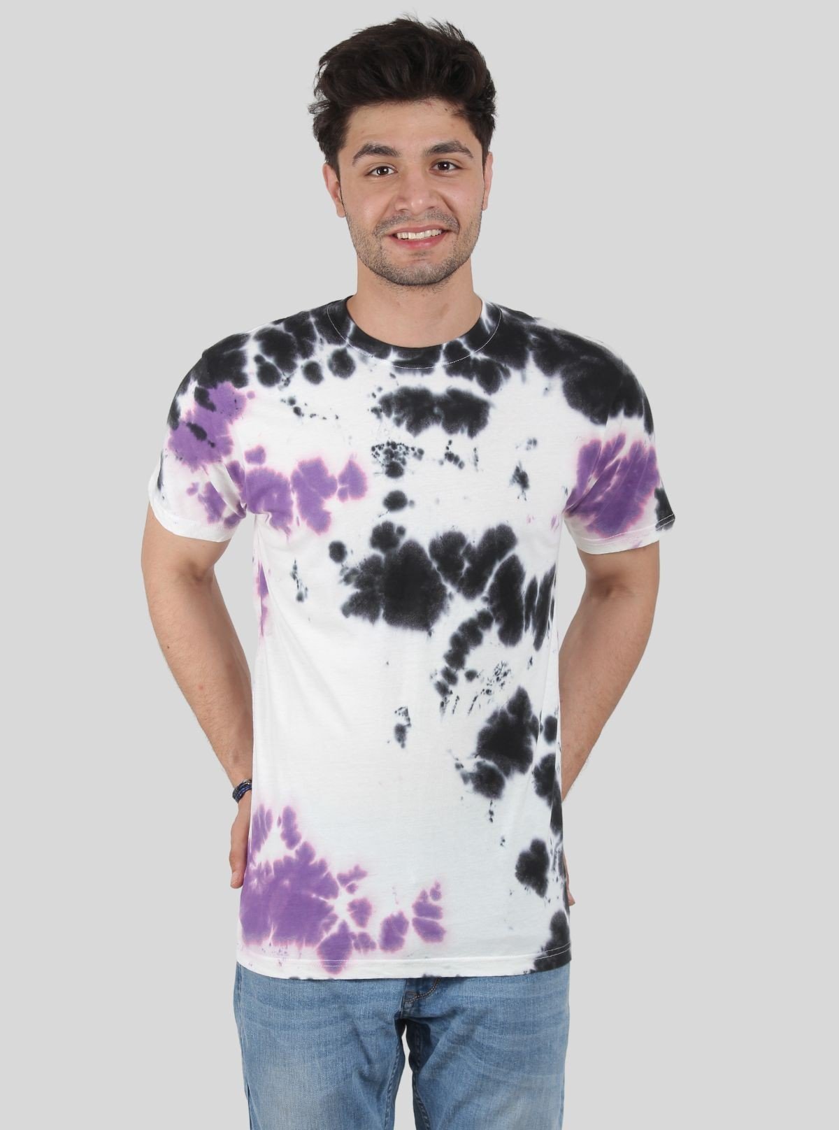 Men’s White Tie and Dye T-Shirt – Trendy, Artistic & Casual Essential - Boer and Fitch