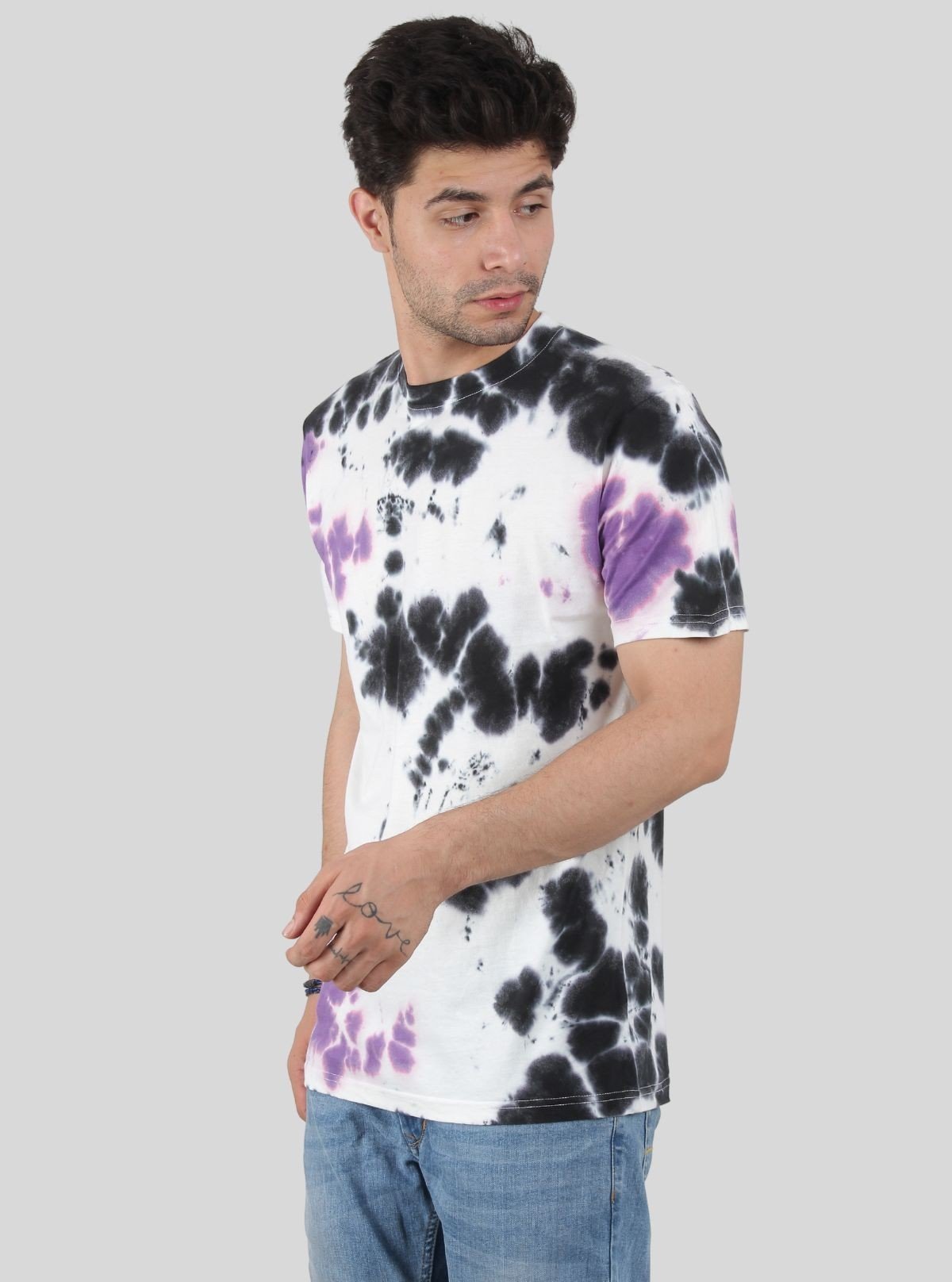 Men’s White Tie and Dye T-Shirt – Trendy, Artistic & Casual Essential - Boer and Fitch