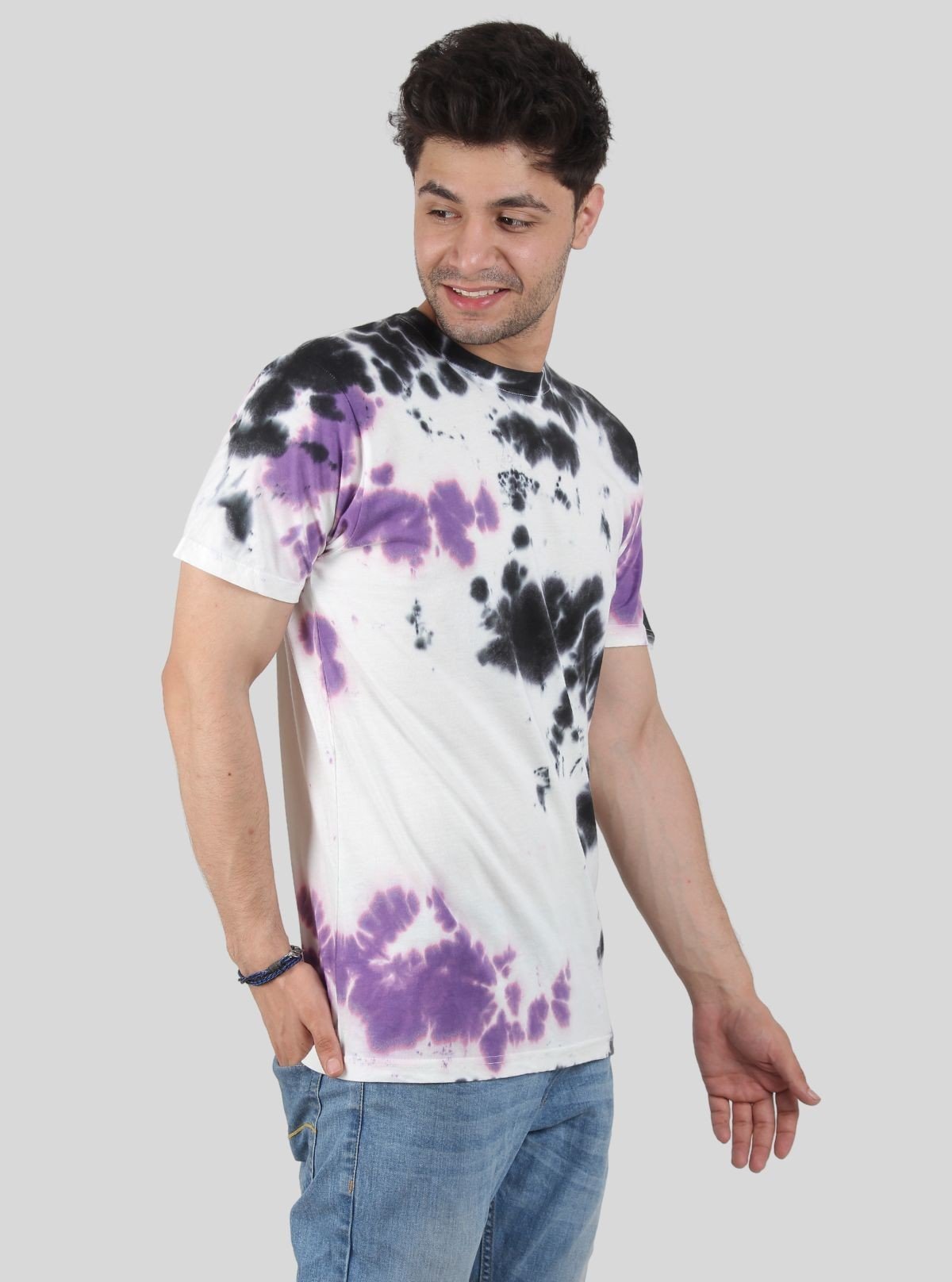 Men’s White Tie and Dye T-Shirt – Trendy, Artistic & Casual Essential - Boer and Fitch