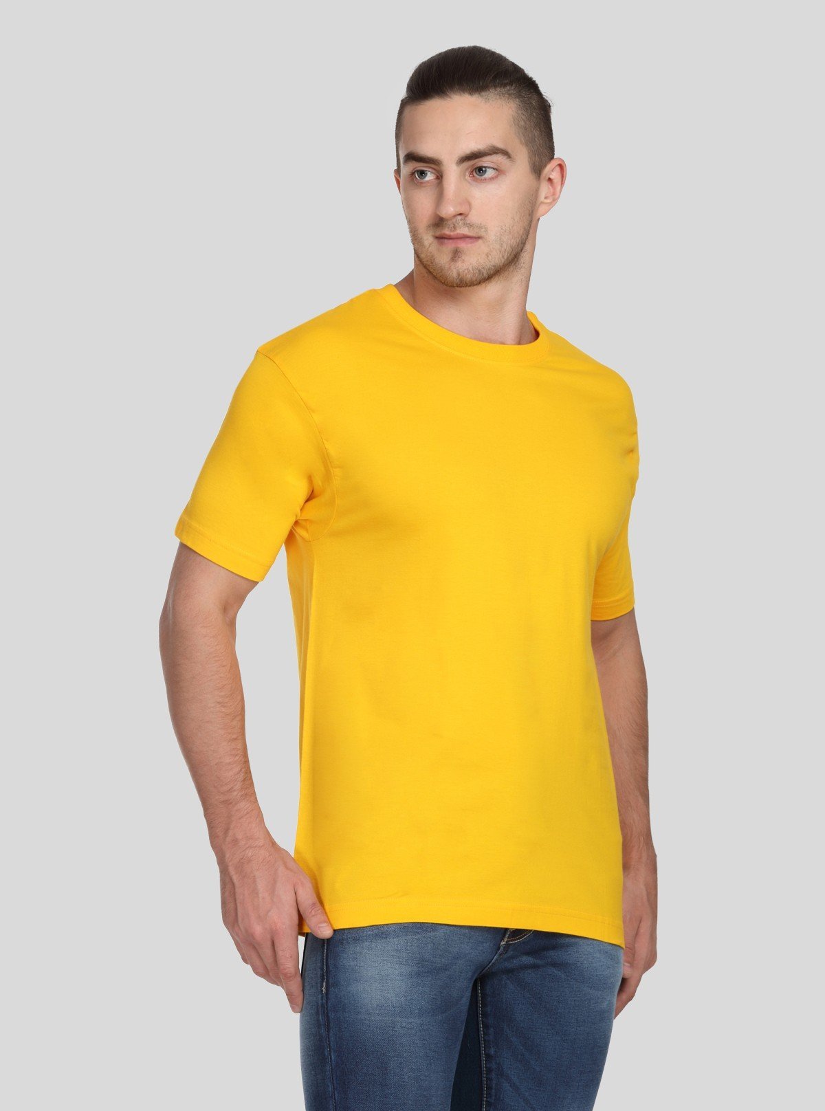 Men's Yellow Basic Crew Neck T-Shirt – Bright, Bold & Everyday Ready - Boer and Fitch
