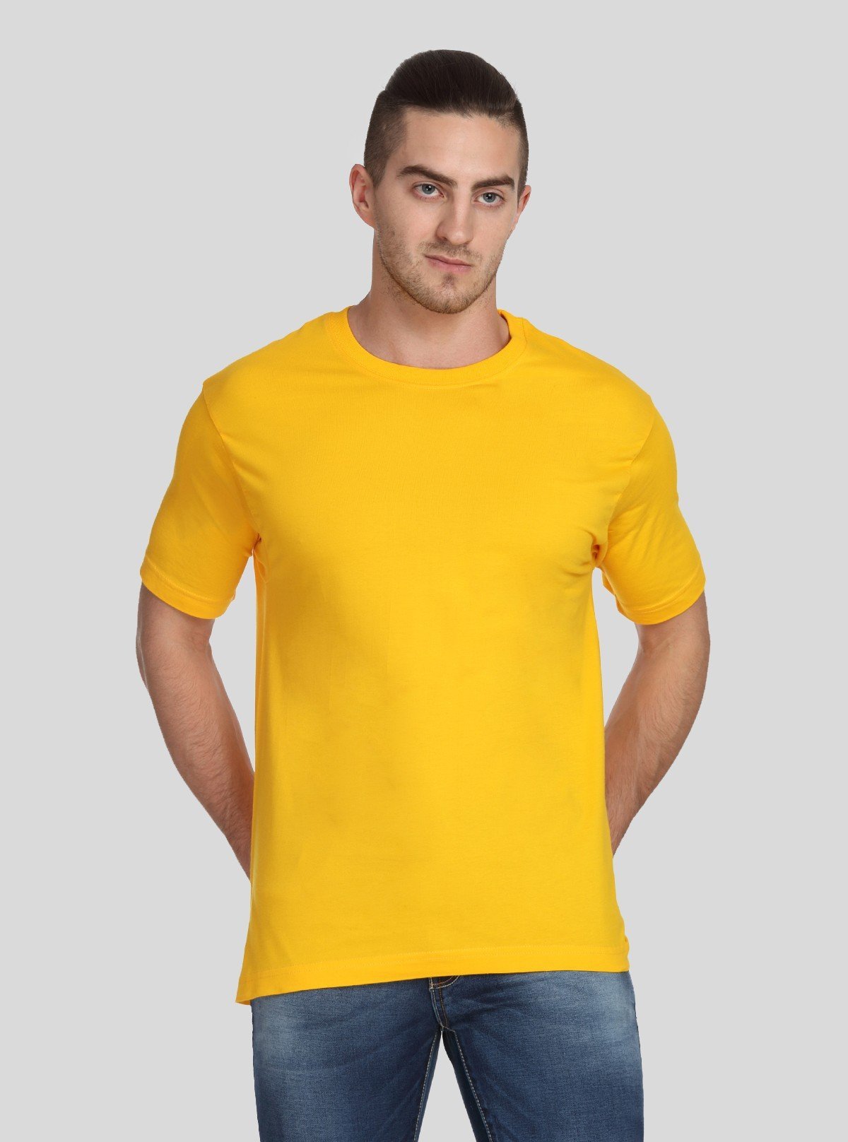 Men's Yellow Basic Crew Neck T-Shirt – Bright, Bold & Everyday Ready - Boer and Fitch