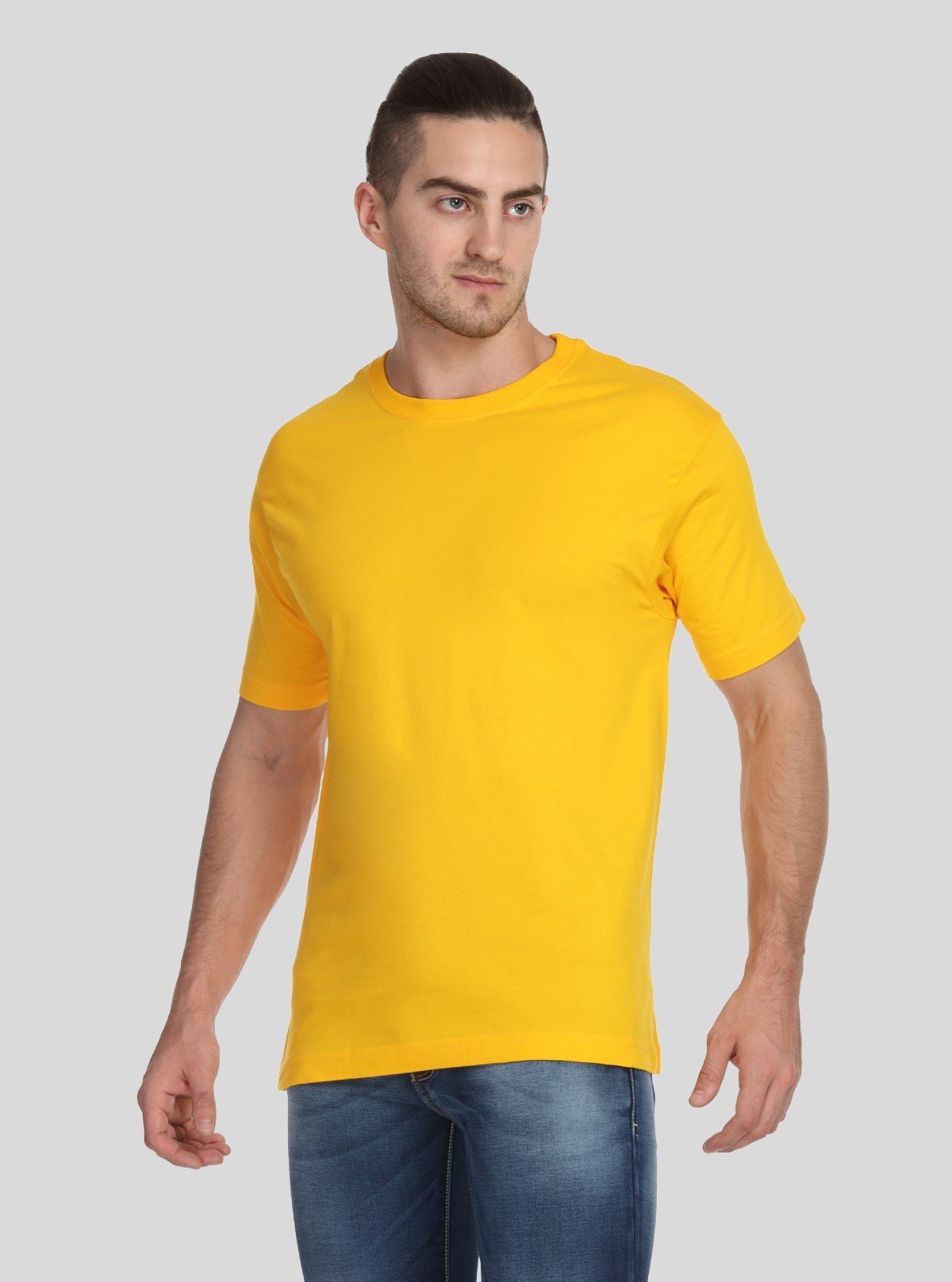 Men's Yellow Basic Crew Neck T-Shirt – Bright, Bold & Everyday Ready - Boer and Fitch
