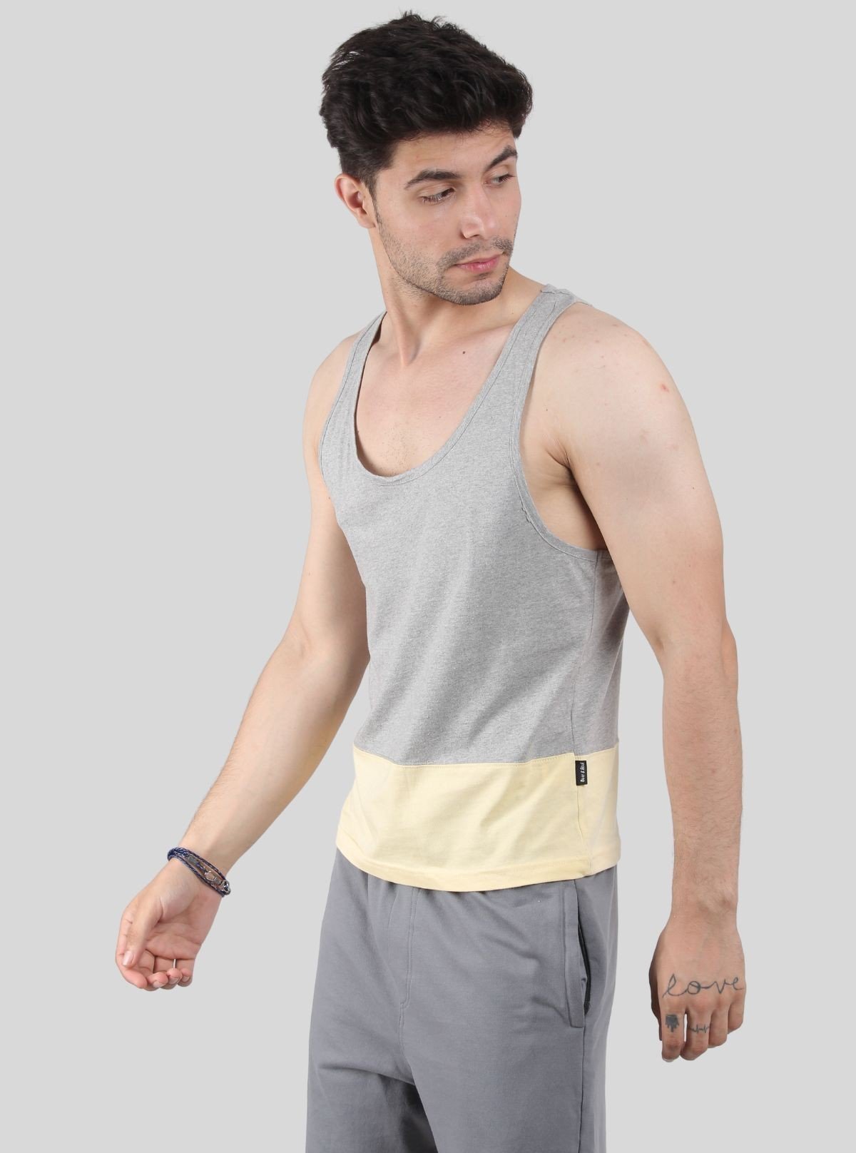 Men’s Yellow Casual Drop - Cut Sleeveless Vest – Bold, Lightweight Streetwear - Boer and Fitch