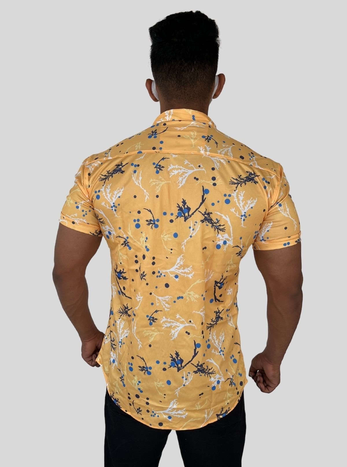 Men’s Yellow Classic Printed Poly Shirt – Lightweight Statement Wear by Boer & Fitch - Boer and Fitch