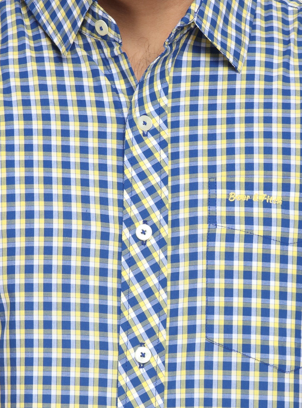 Men's Yellow Small Checked Half Sleeve Shirt – Fresh, Vibrant & Easygoing - Boer and Fitch