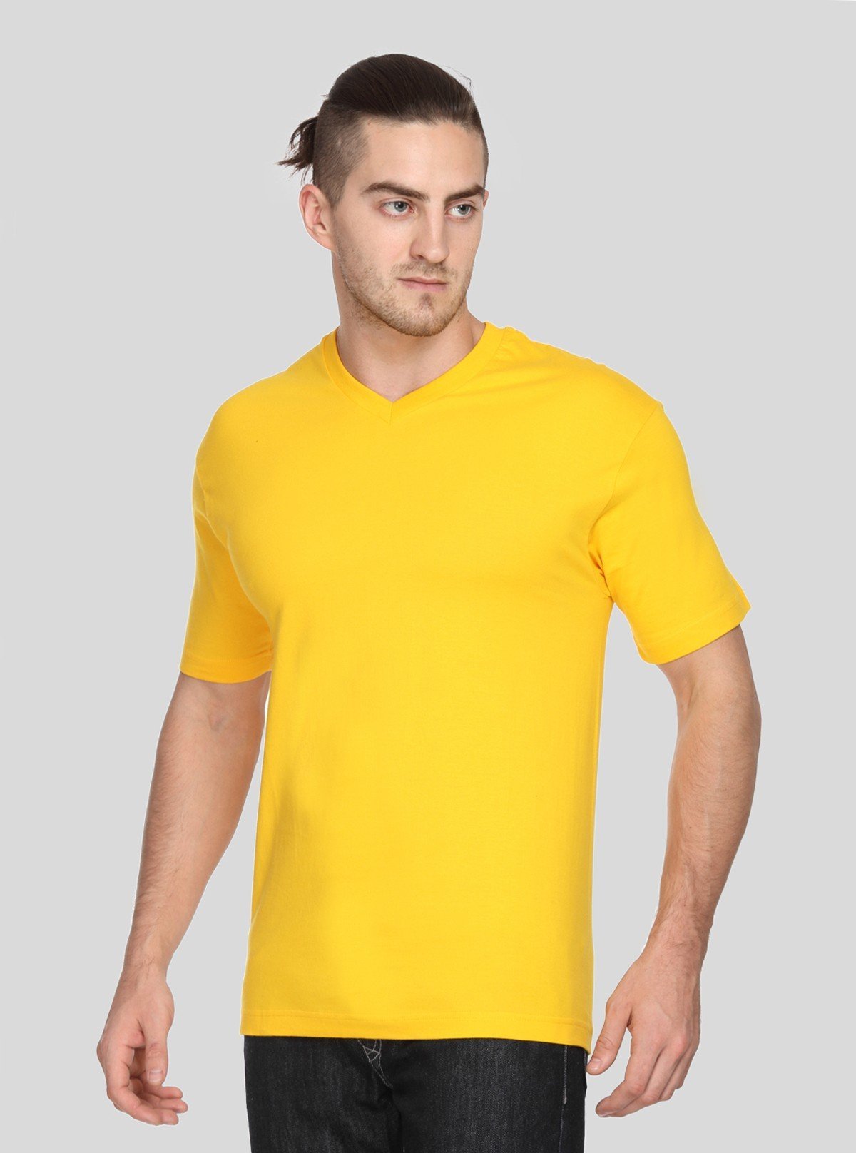 Men’s Yellow V - Neck T-Shirt – Bright & Comfortable | Boer & Fitch - Boer and Fitch