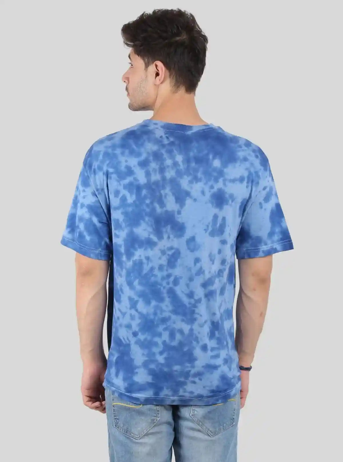 Men’s Sky Blue Tie and Dye T-Shirt – Breezy Summer Style with Unique Swirls | Buy Online at  Boer and Fitch