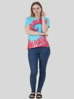 Women's Fuchsia Tie and Dye Cotton Jersey Short Sleeve T-Shirt by Boer and Fitch from Boer and Fitch | Buy Online at gep32c-qs.myshopify.com