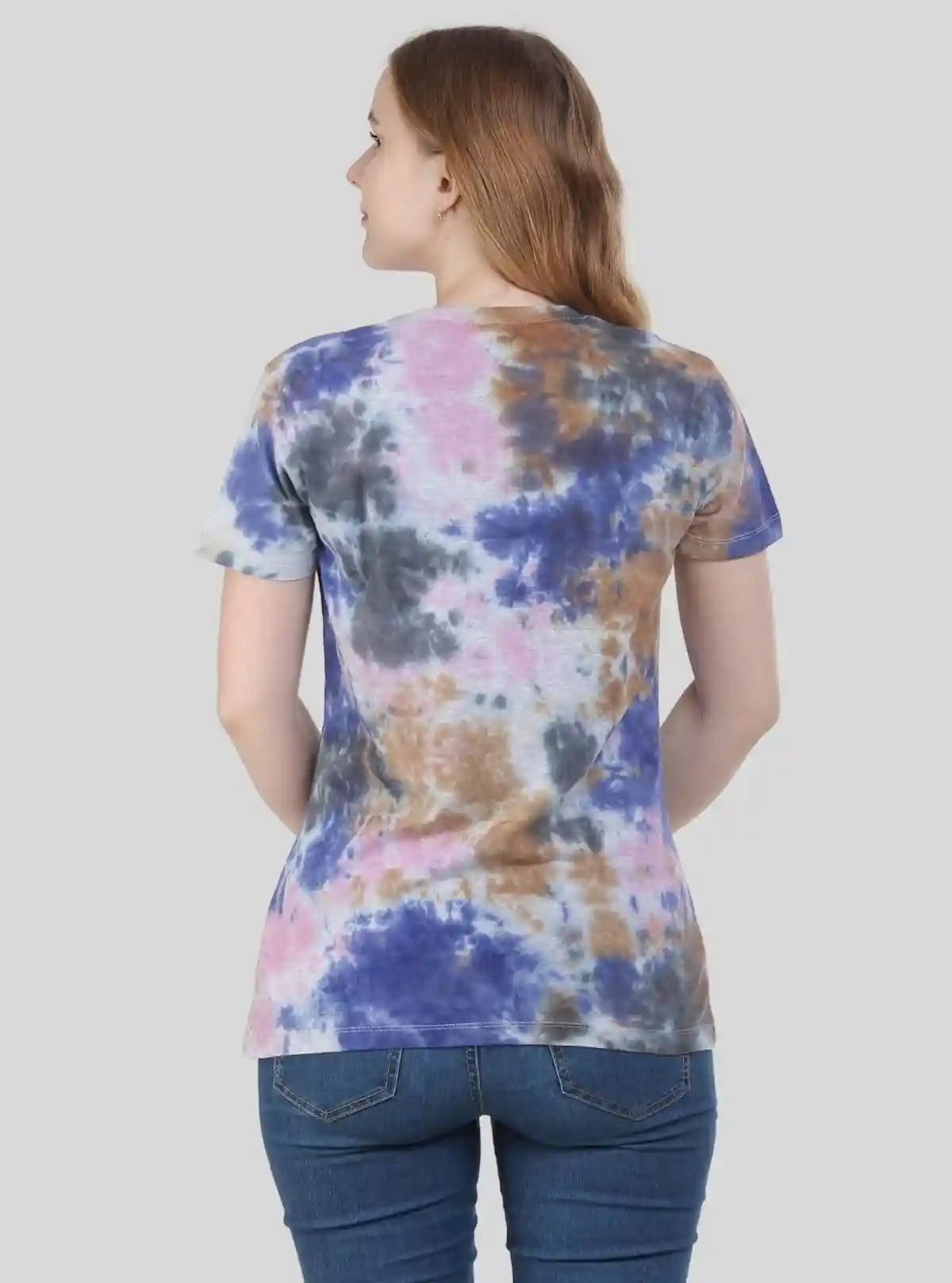 Women's Grey Melange Tie & Dye Short Sleeve Cotton Jersey T-Shirt by Boer and Fitch | Buy Online at  Boer and Fitch