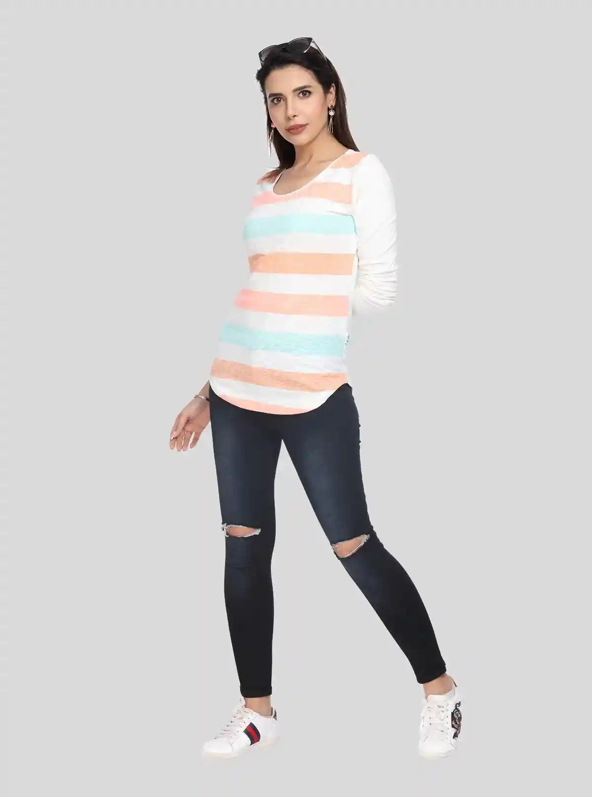 Women's Multi Striped Top – Vibrant Everyday Fashion by Boer & Fitch | Buy Online at  Boer and Fitch