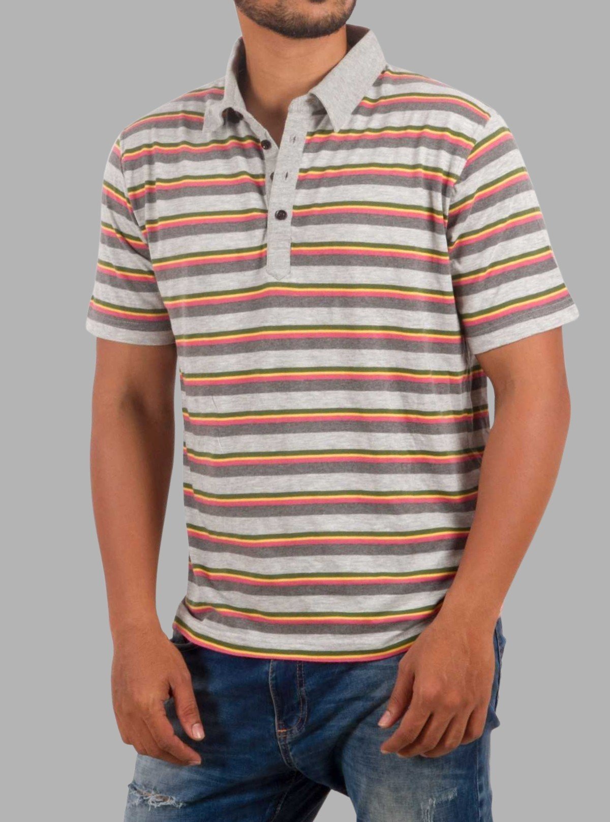 Multi Striped Polo T-Shirt for Men – Stylish Cotton Polo by Boer and Fitch - Boer and Fitch