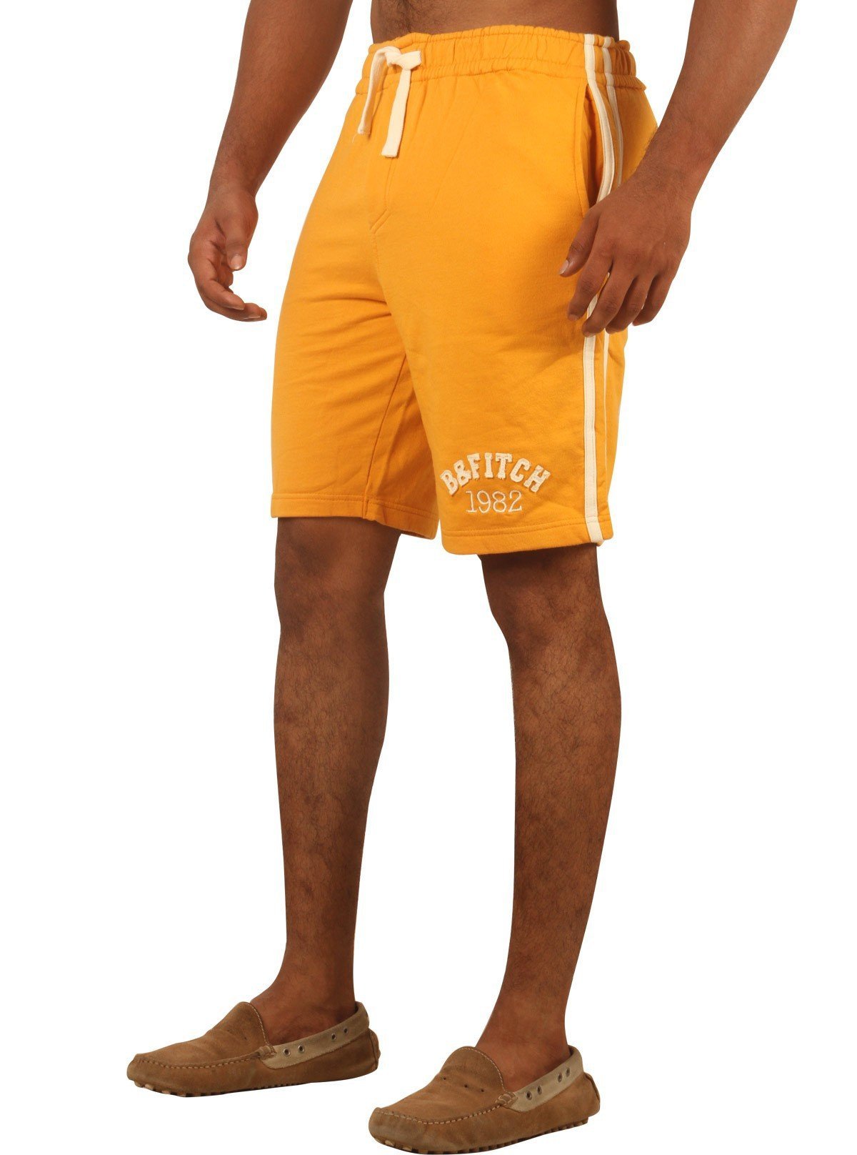 Mustard Piping Fleece Shorts for Men – Casual Comfort Shorts by Boer and Fitch - Boer and Fitch