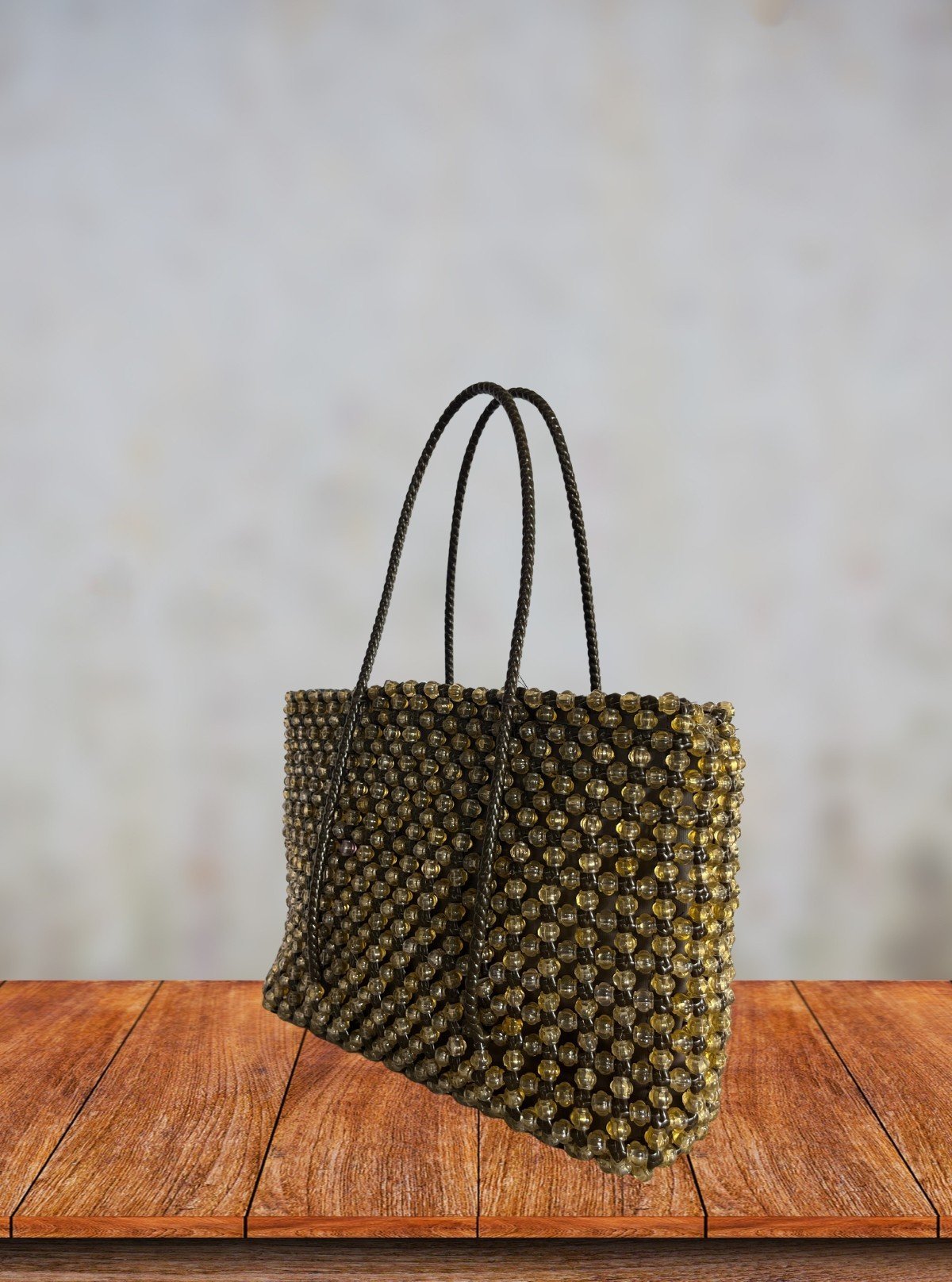 Natural Wood Handmade Beaded Tote Bag with Zip – Eco Chic Fashion - Boer and Fitch