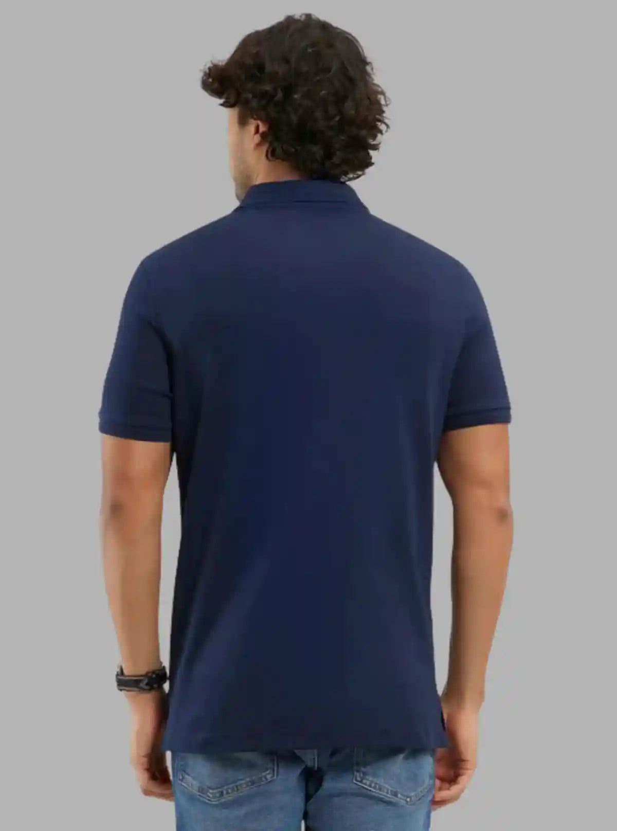 Men’s Navy Polo T-Shirt with Collar & Cuff | 100% Cotton Piqué Knit | Boer & Fitch | Buy Online at  Boer and Fitch