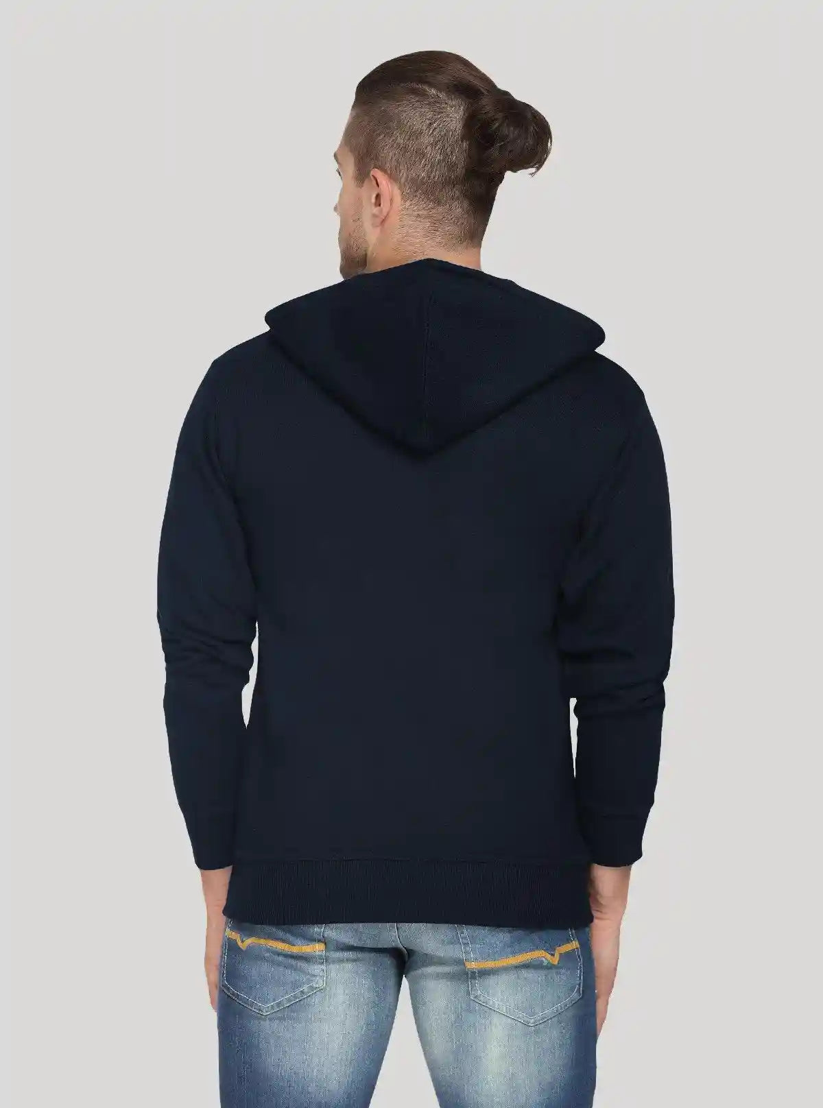 Men’s Navy Hooded Zipper Sweatshirt – Classic Zip-Up Everyday Essential | Buy Online at  Boer and Fitch