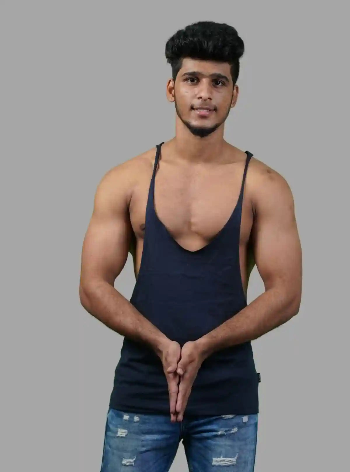 Men’s Navy Racer Back Tank – Comfortable & Sporty | Boer & Fitch | Buy Online at  Boer and Fitch