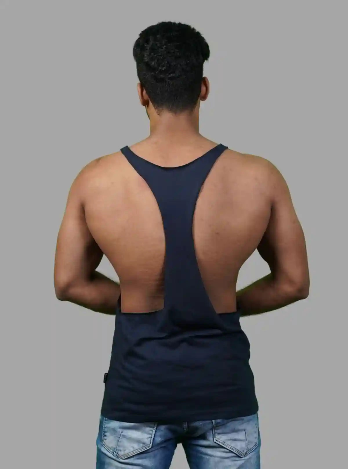 Men’s Navy Racer Back Tank – Comfortable & Sporty | Boer & Fitch | Buy Online at  Boer and Fitch