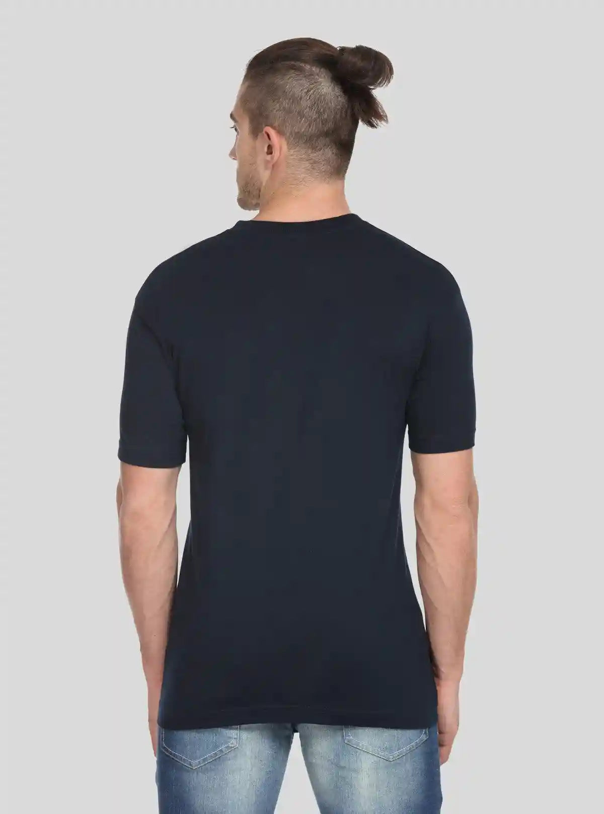 Men’s Navy Blue Basic V-Neck T-Shirt – Classic Cotton Casual Wear Tee | Buy Online at  Boer and Fitch