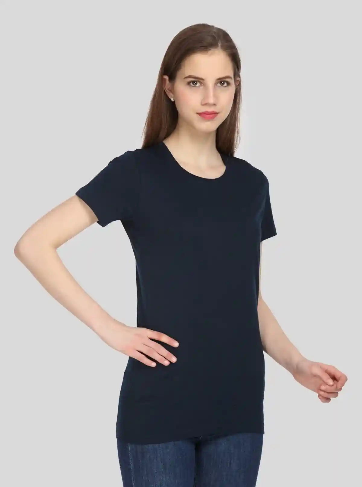 Women's Navy Crew Neck Cotton Jersey Short Sleeve T-Shirt by Boer and Fitch | Buy Online at  Boer and Fitch