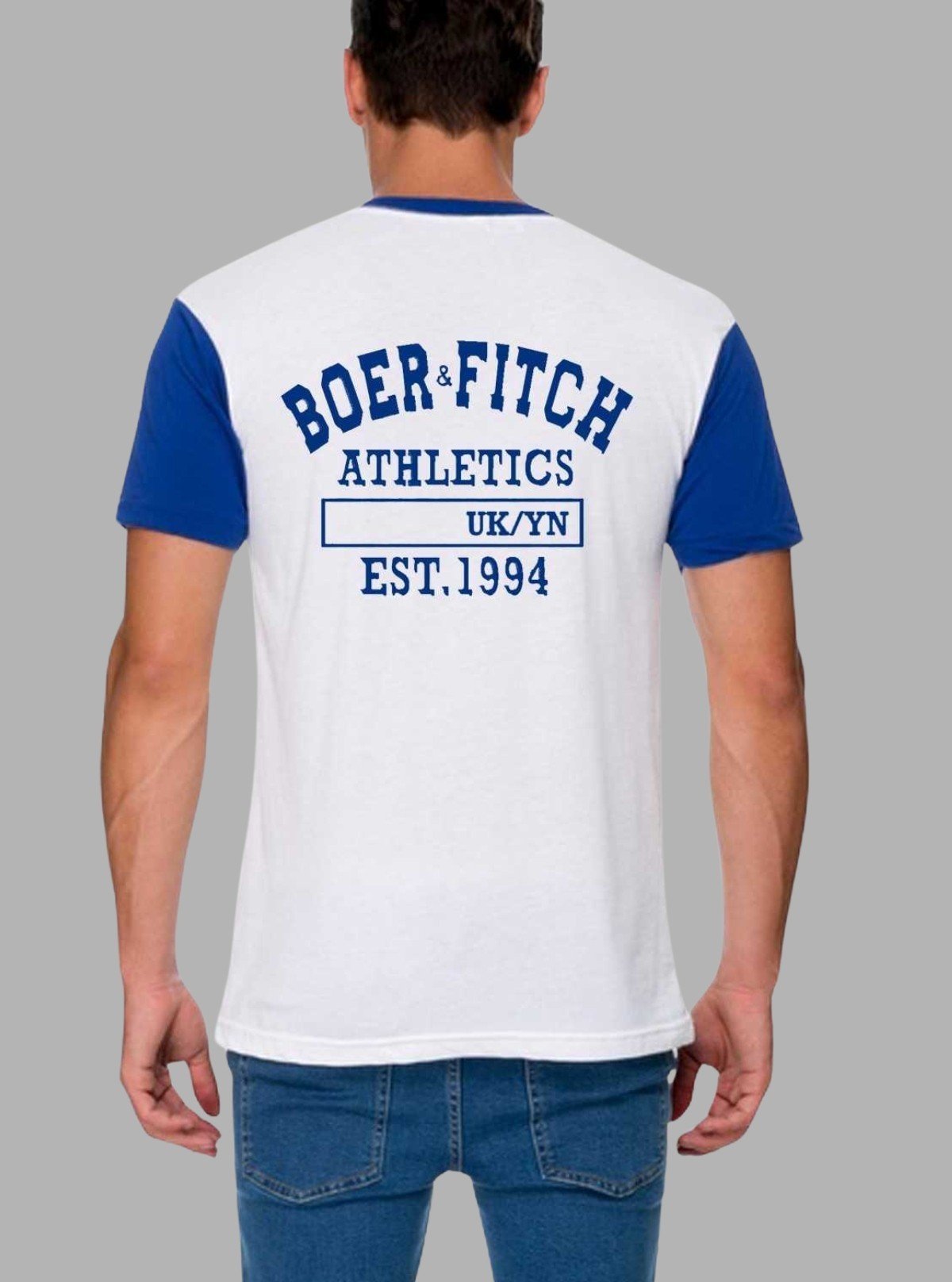 Navy Contrast Athletic Print T-Shirt for Men – Boer and Fitch - Boer and Fitch