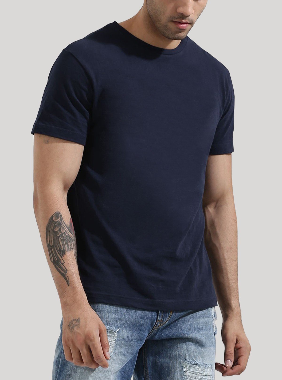 Navy Crew Neck T-Shirt for Men – Boer and Fitch - Boer and Fitch