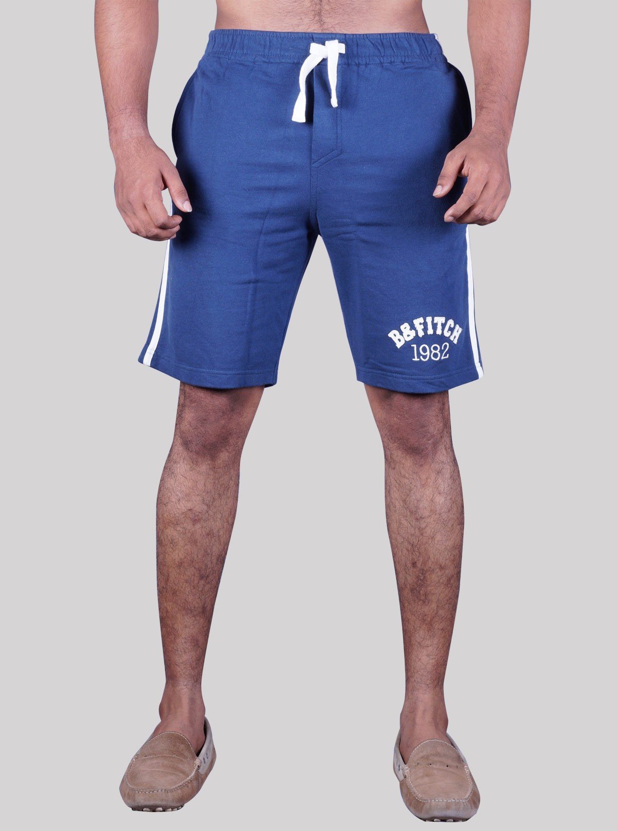 Navy Piping Fleece Shorts - Boer and Fitch