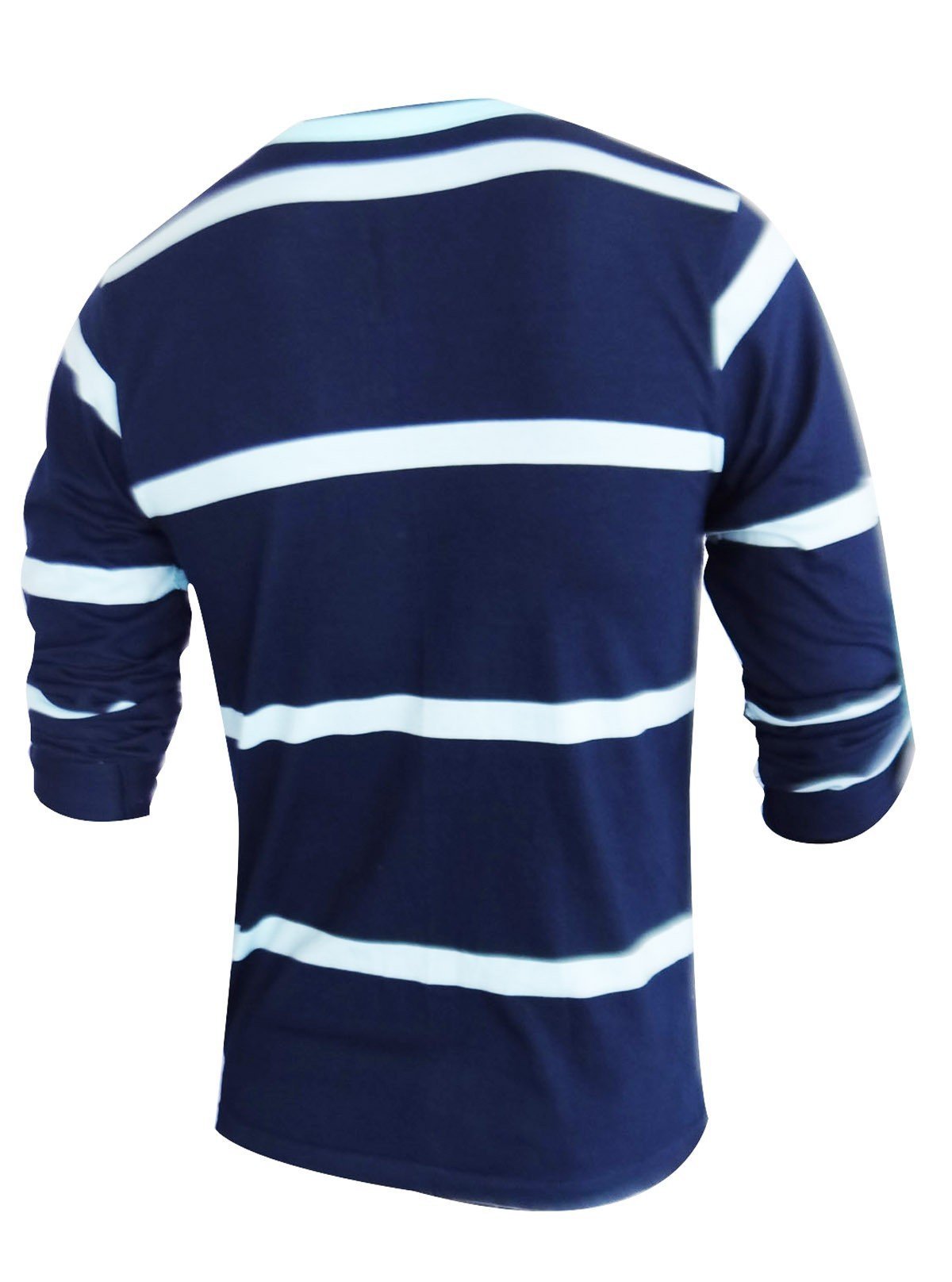 Navy Striped Henley T-Shirt for Men – Casual Style by Boer and Fitch - Boer and Fitch