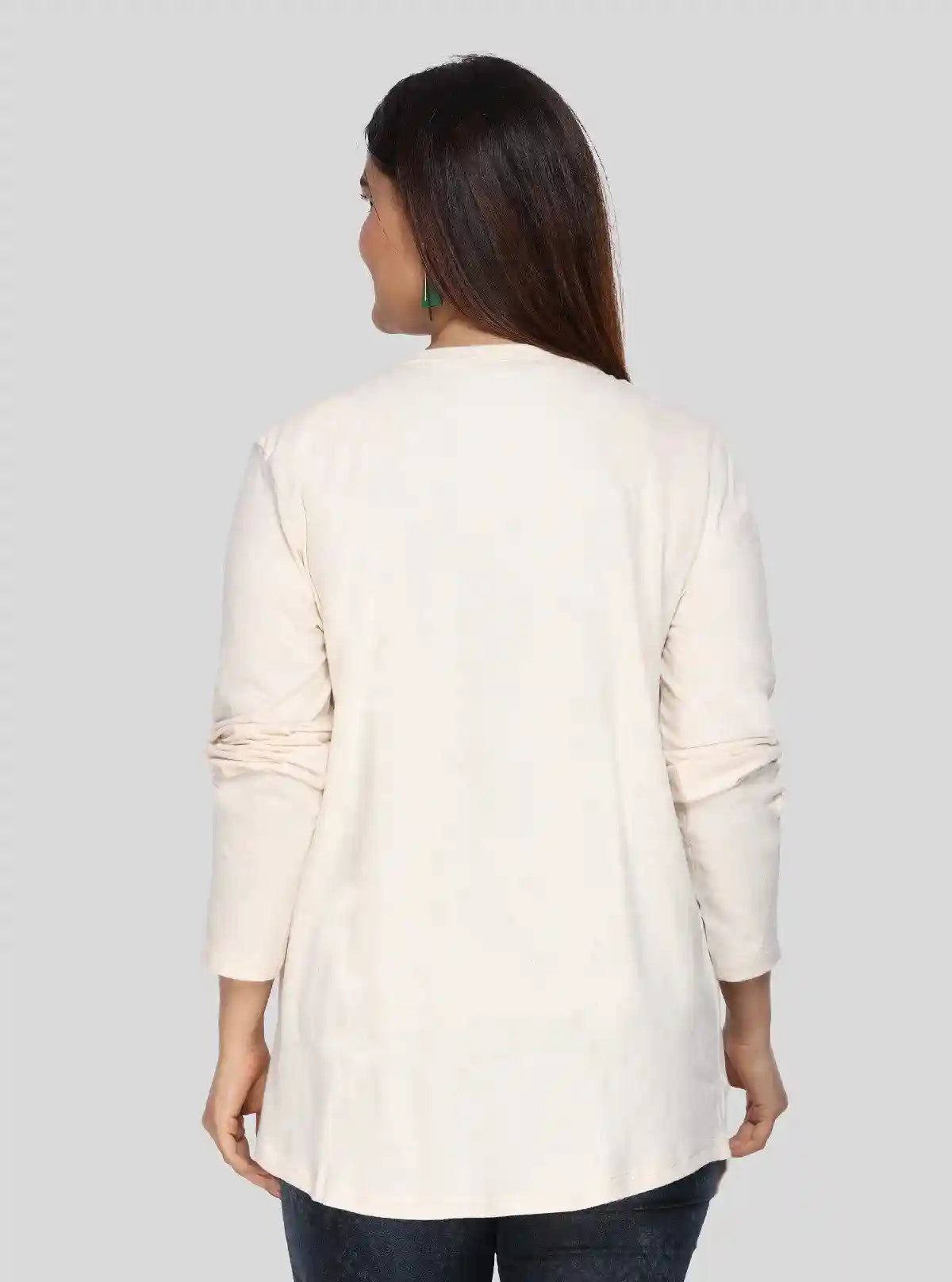 Women's Solid Cream Cotton Melange Shrug – Light Layer for Everyday Style | Buy Online at  Boer and Fitch
