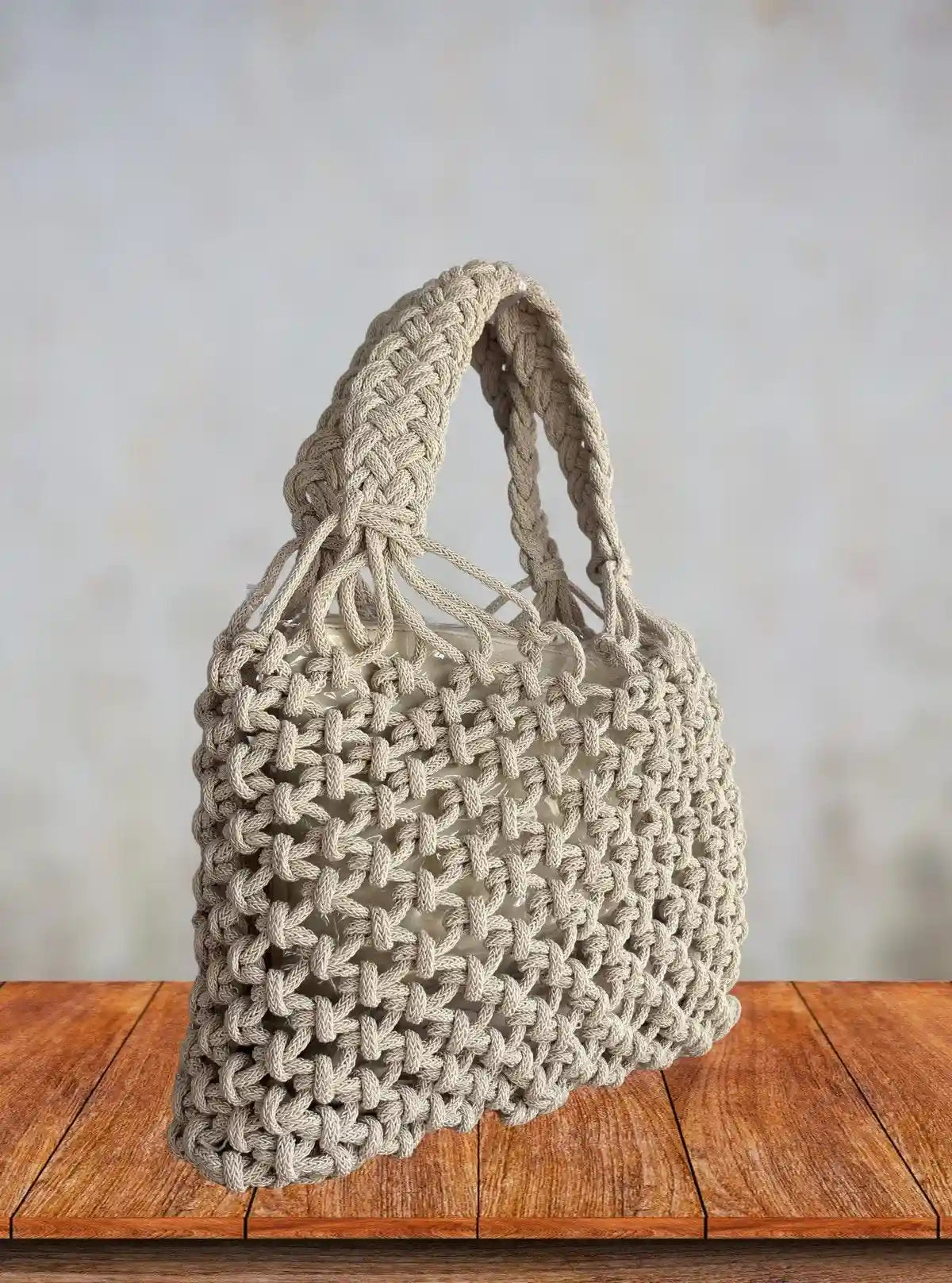 White Knitted Tote Bag for Women – Stylish & Lightweight by Boer & Fitch | Buy Online at  Boer and Fitch