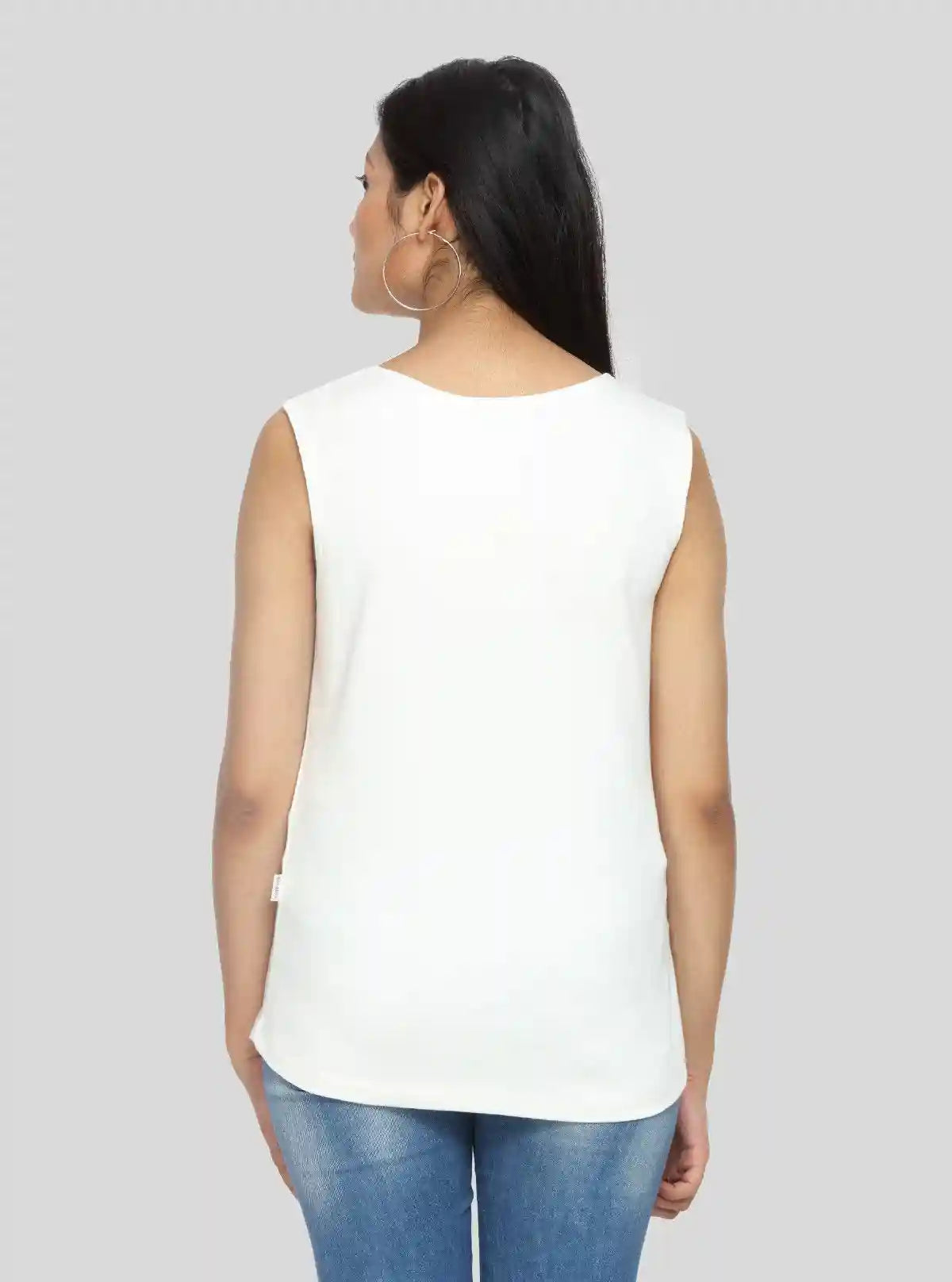 Women’s Cute Rabbit Print White Sleeveless Top – Stylish & Comfortable by Boer and Fitch | Buy Online at  Boer and Fitch