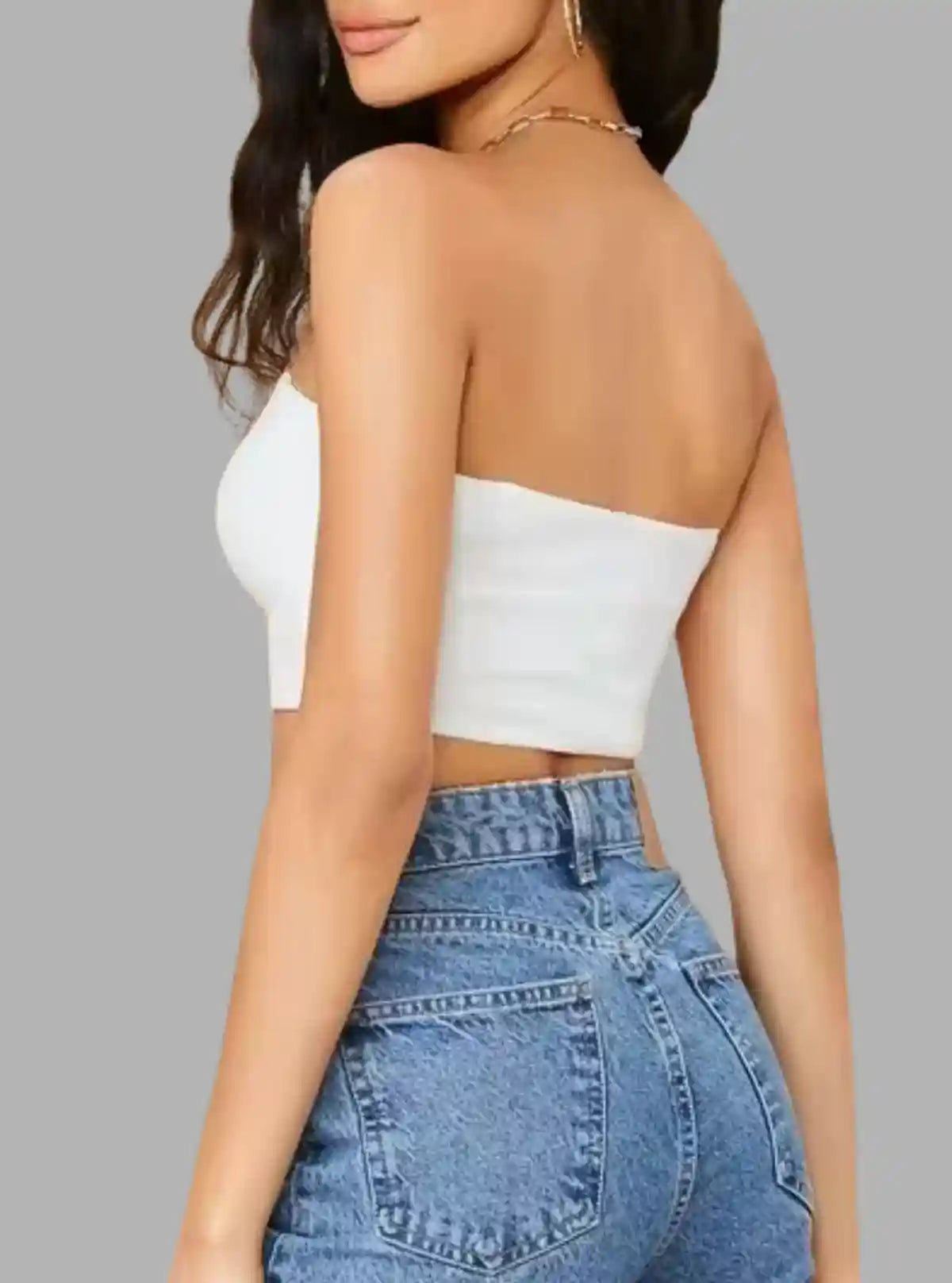 Women’s Ecru Tube Bra in Cotton Elastane – Seamless Comfort & Style | Buy Online at  Boer and Fitch