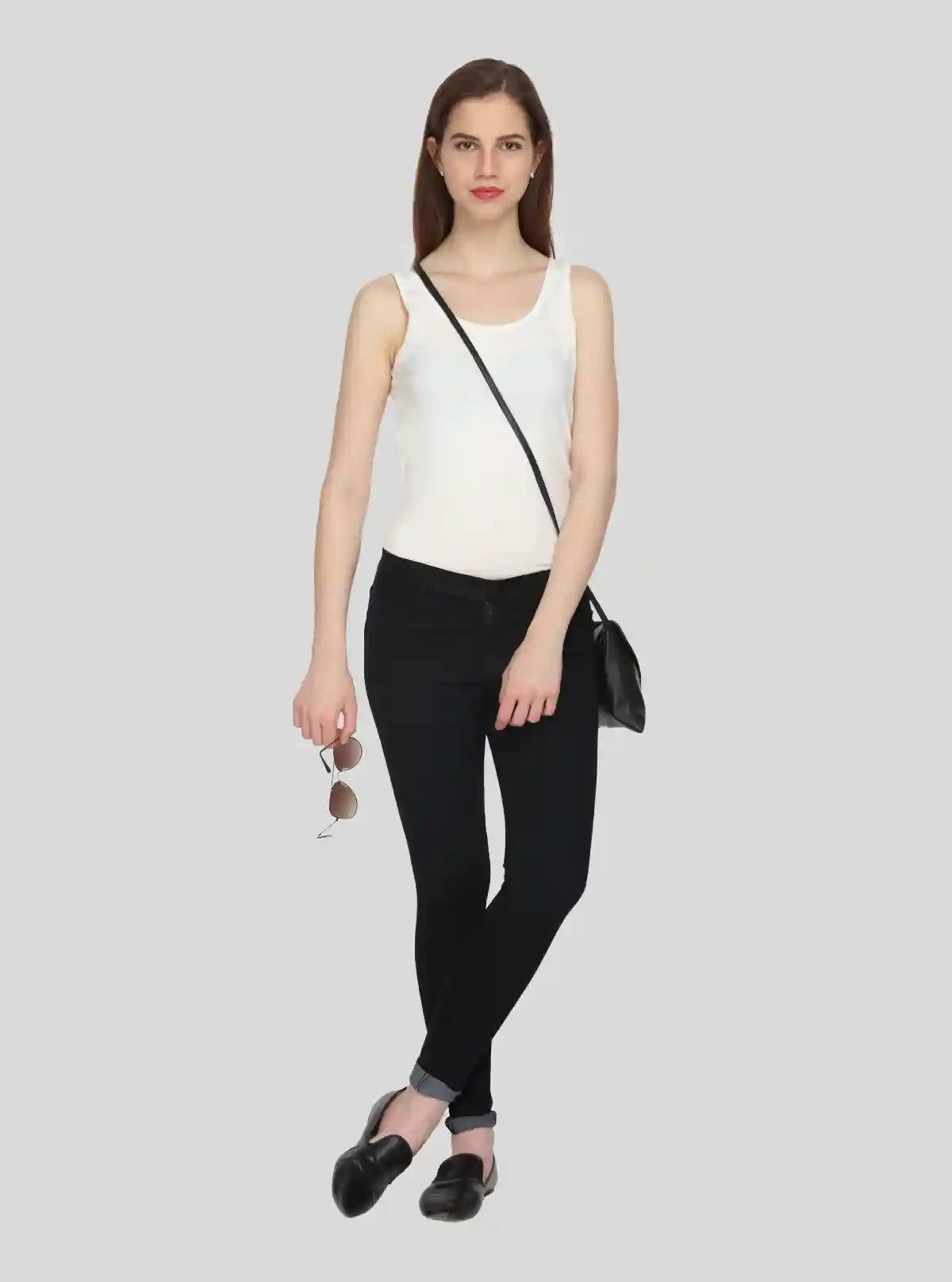 Women’s White Melange Sleeveless Stretch Top – Boer and Fitch | Buy Online at  Boer and Fitch