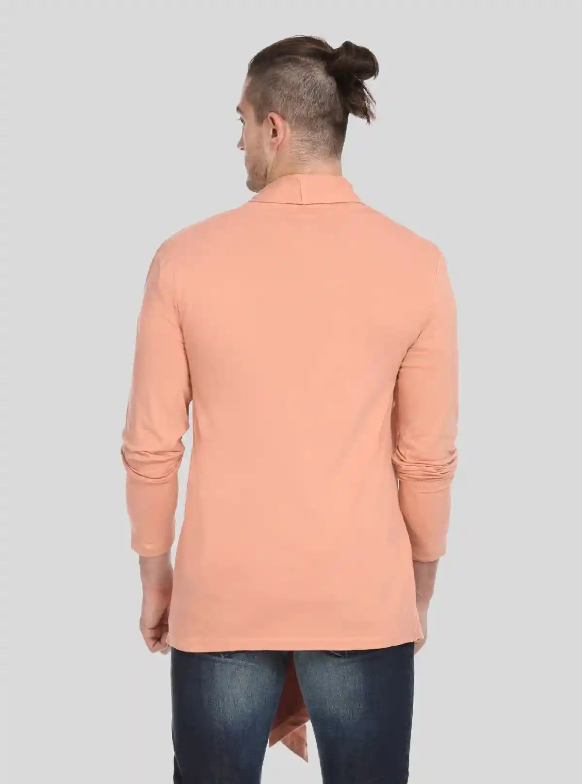 Men’s Classic Peach Long Line Cardigan – Modern Drape with Timeless Appeal | Buy Online at  Boer and Fitch